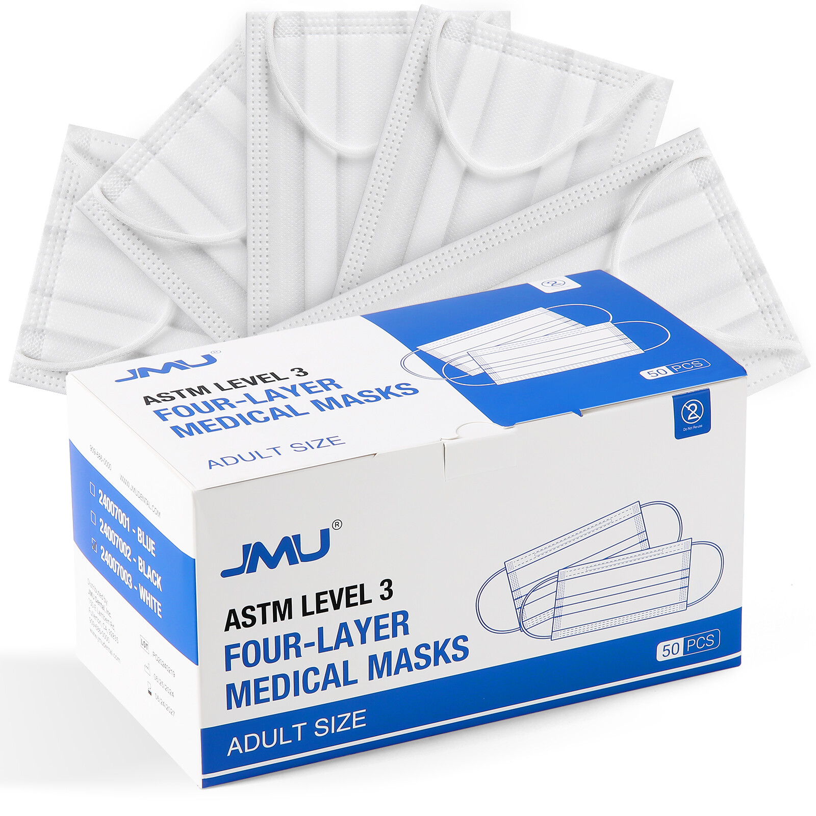 50pcs/box ASTM Medical Masks Adult Size Level 3 Four-Layer 17.5*9.5cm Assorted