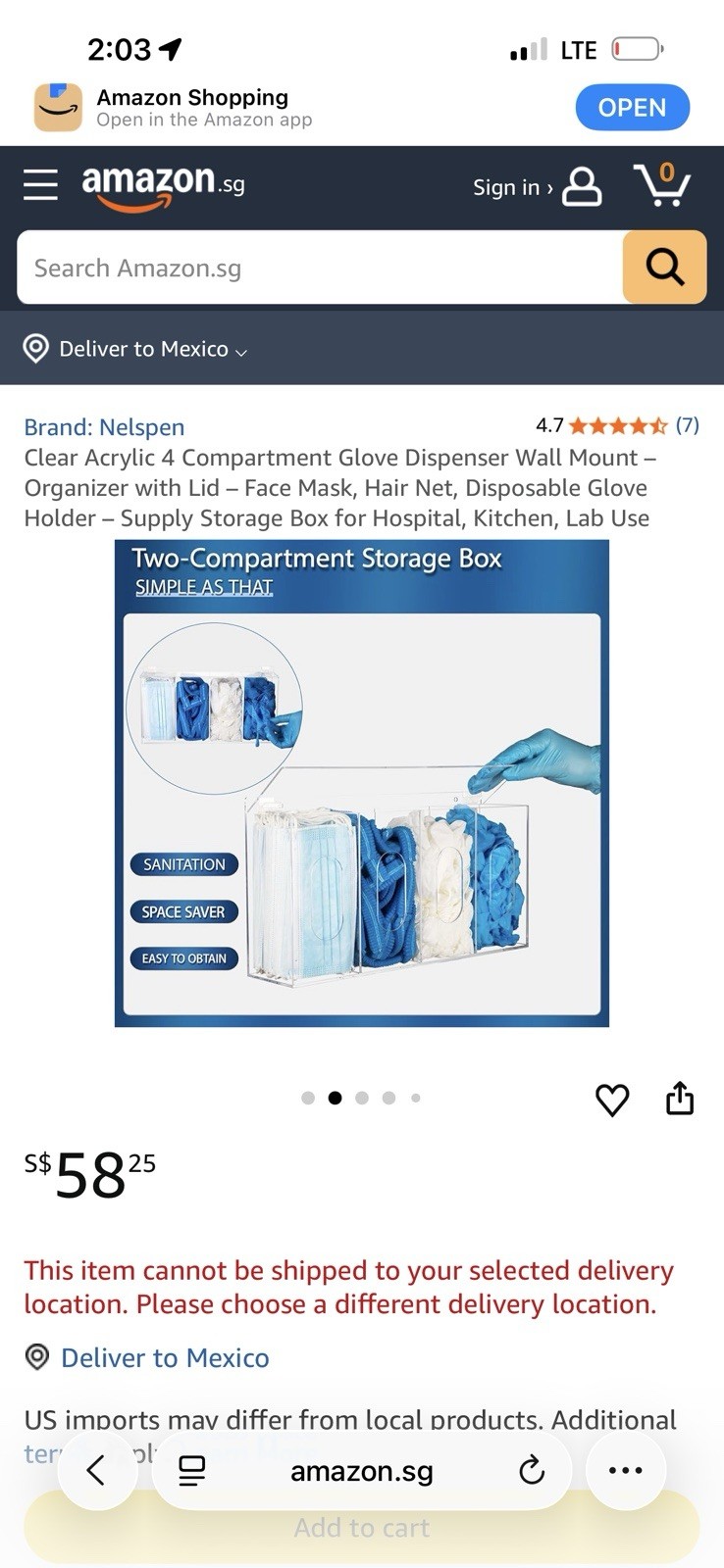 Clear Acrylic Glove Dispenser Wall Mount Organizer 4 Compartment Holder