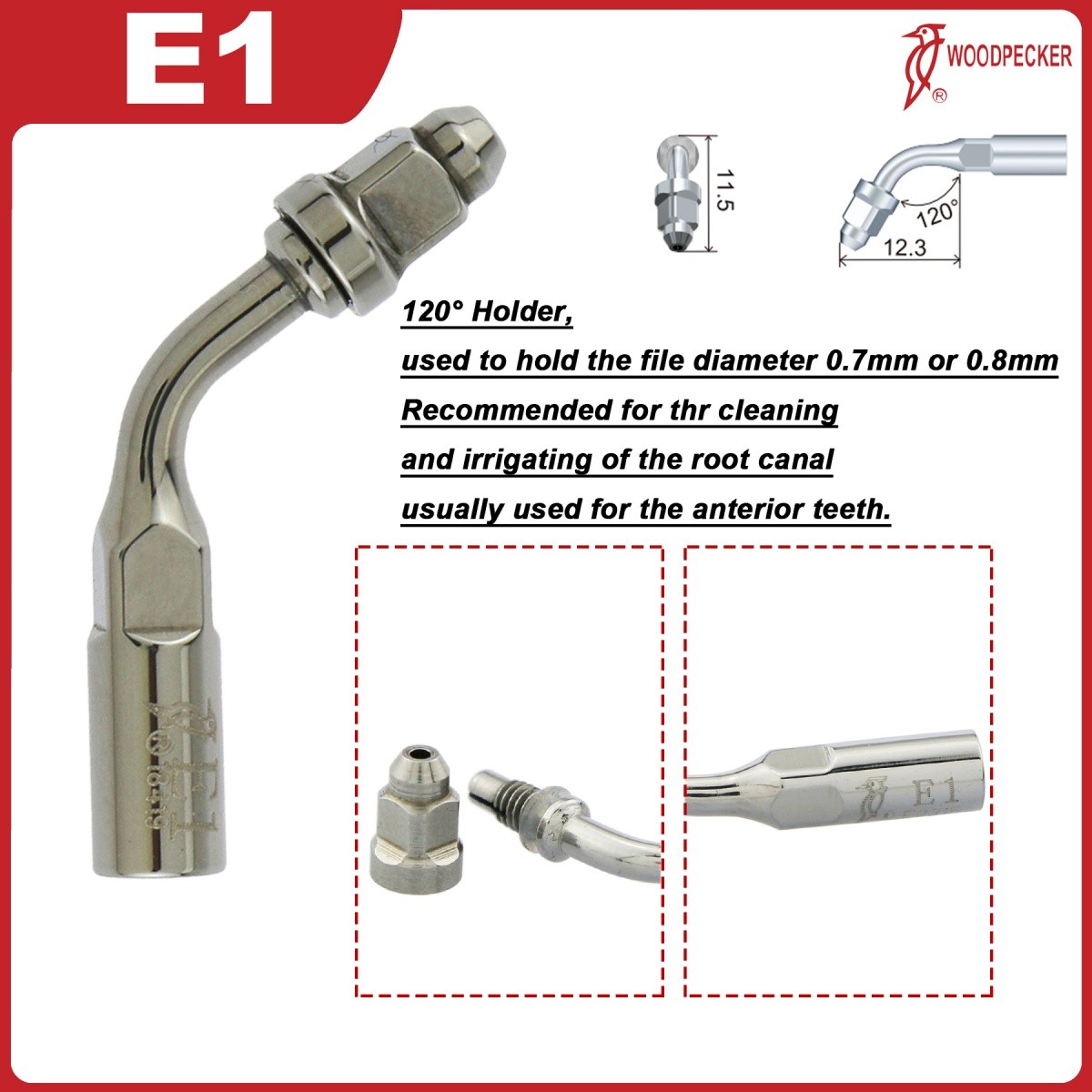 Woodpecker Dental Scaler Tips E Endo treatment tips Fit EMS Ultrasonic Scaler