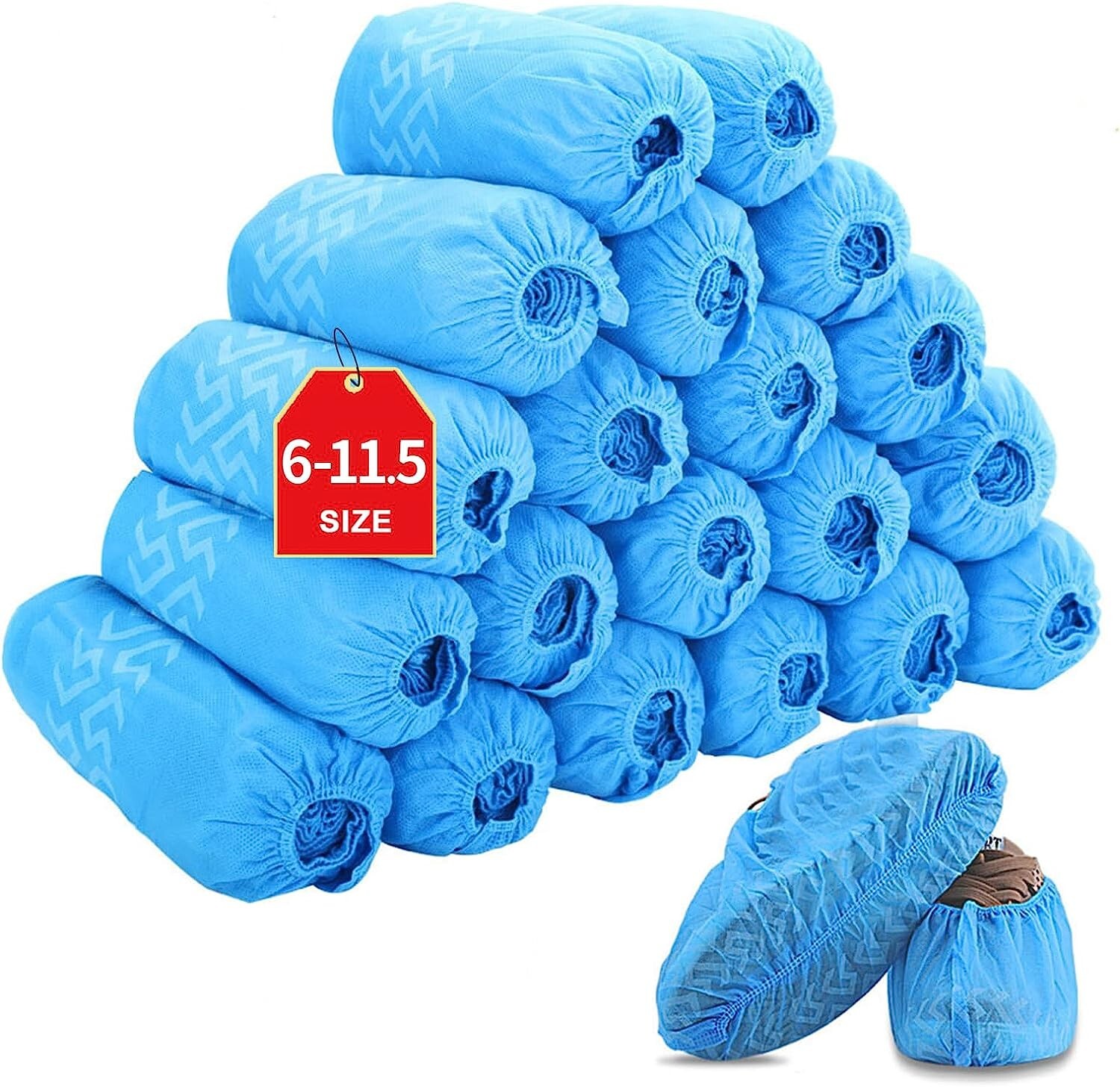 200 Pack (100 Pairs) Disposable Boot & Shoe Covers Non-Slip Durable Indoor Pro