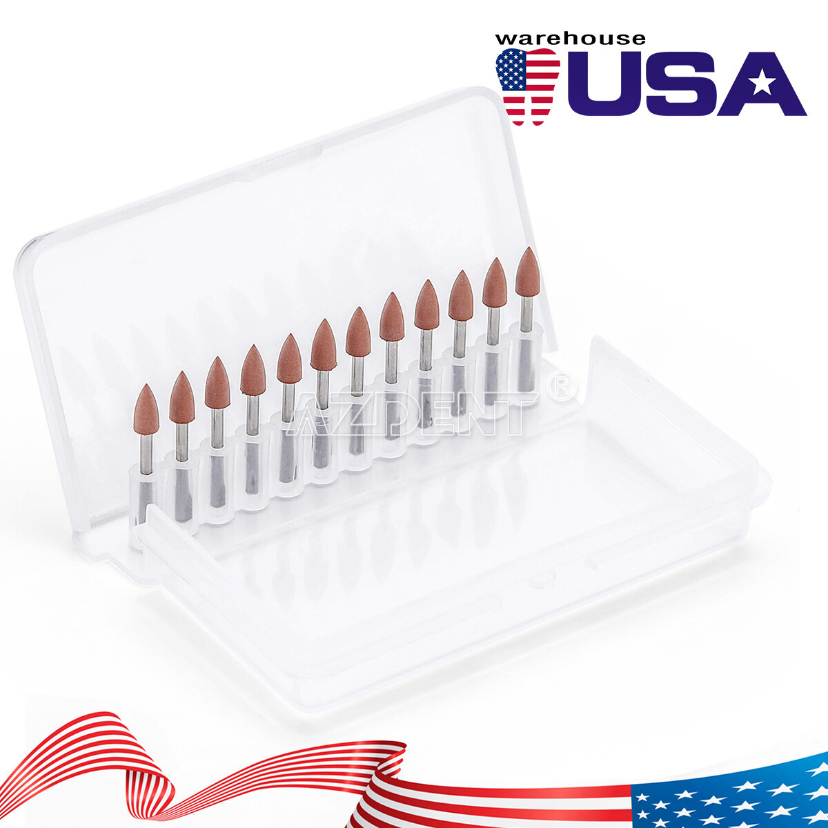 60PCS Dental Polishing Polishers Bur FG 1.6mm Mini Points Brownie Friction Grip