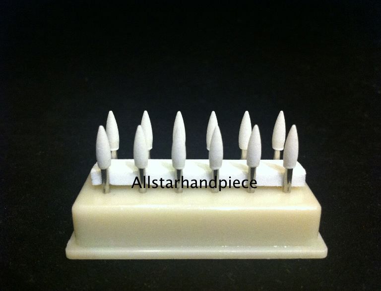 Dental White Polishing Stones – Flame FL2 FG – Arkansas Stone – Meta – 12 pieces