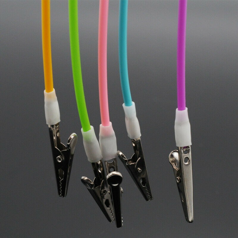 Assorted Colors Premium Dental Bib Clips Napkin Holders Flexible Silicone Chain