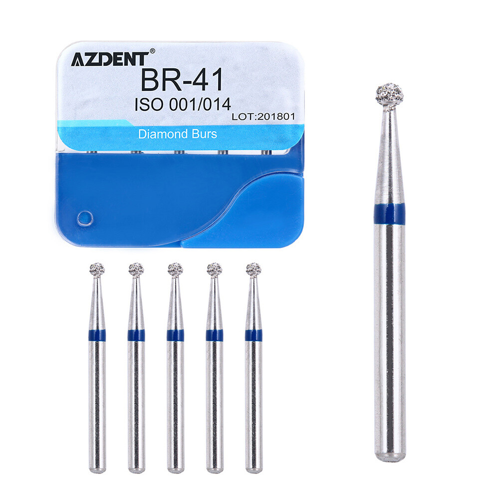 100Pcs Dental Diamond Burs for High Speed Handpiece Medium Friction Grip 20Types