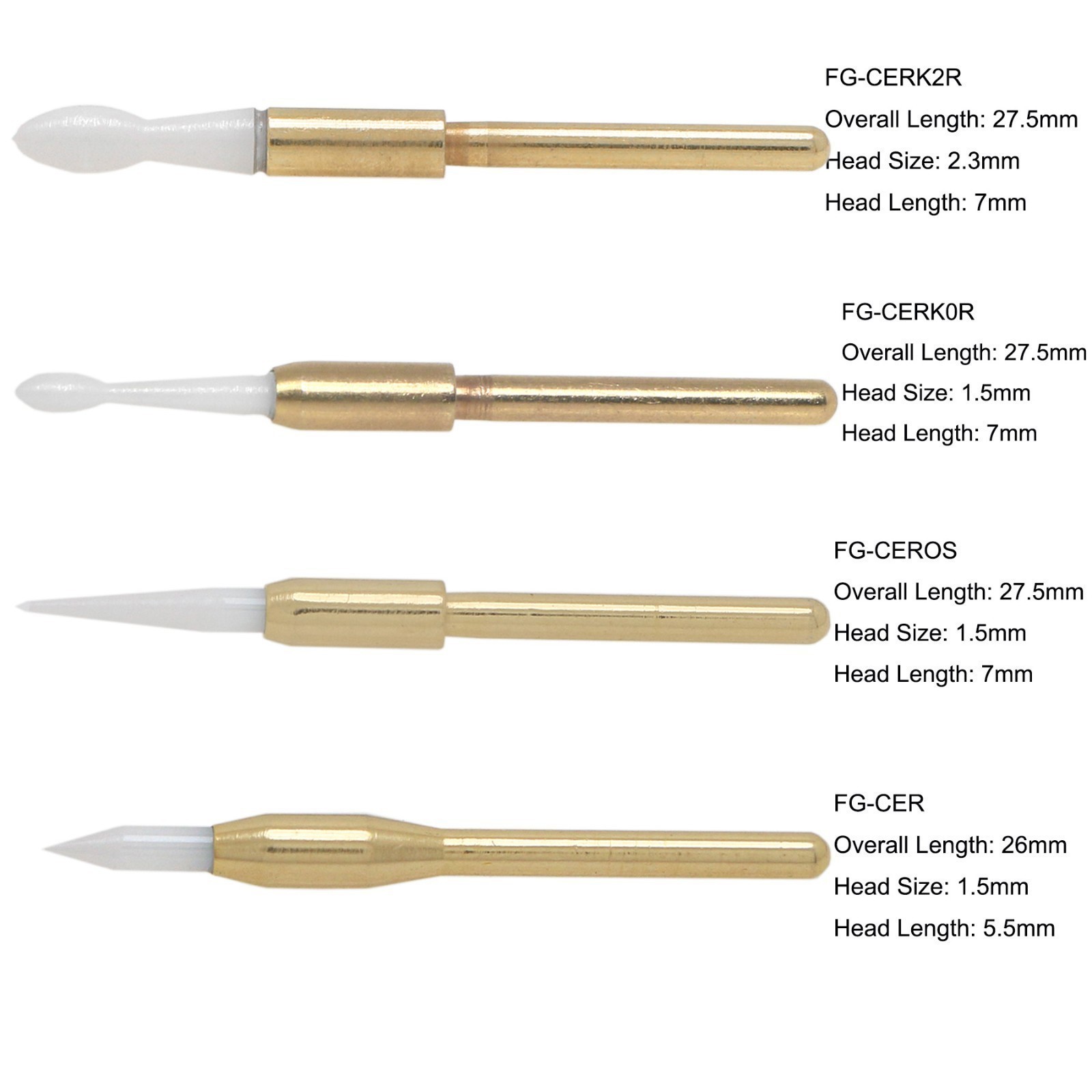 Dental Surgical Soft Tissue Trimmer Ceramic Burs Gingival Precise Cut Burs 4pcs