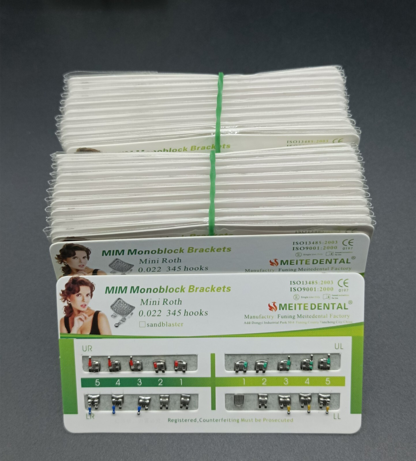 10Set Dental Orthodontic MIM Monoblock Brackets Mini Roth/MBT 022 Slot 345 hooks