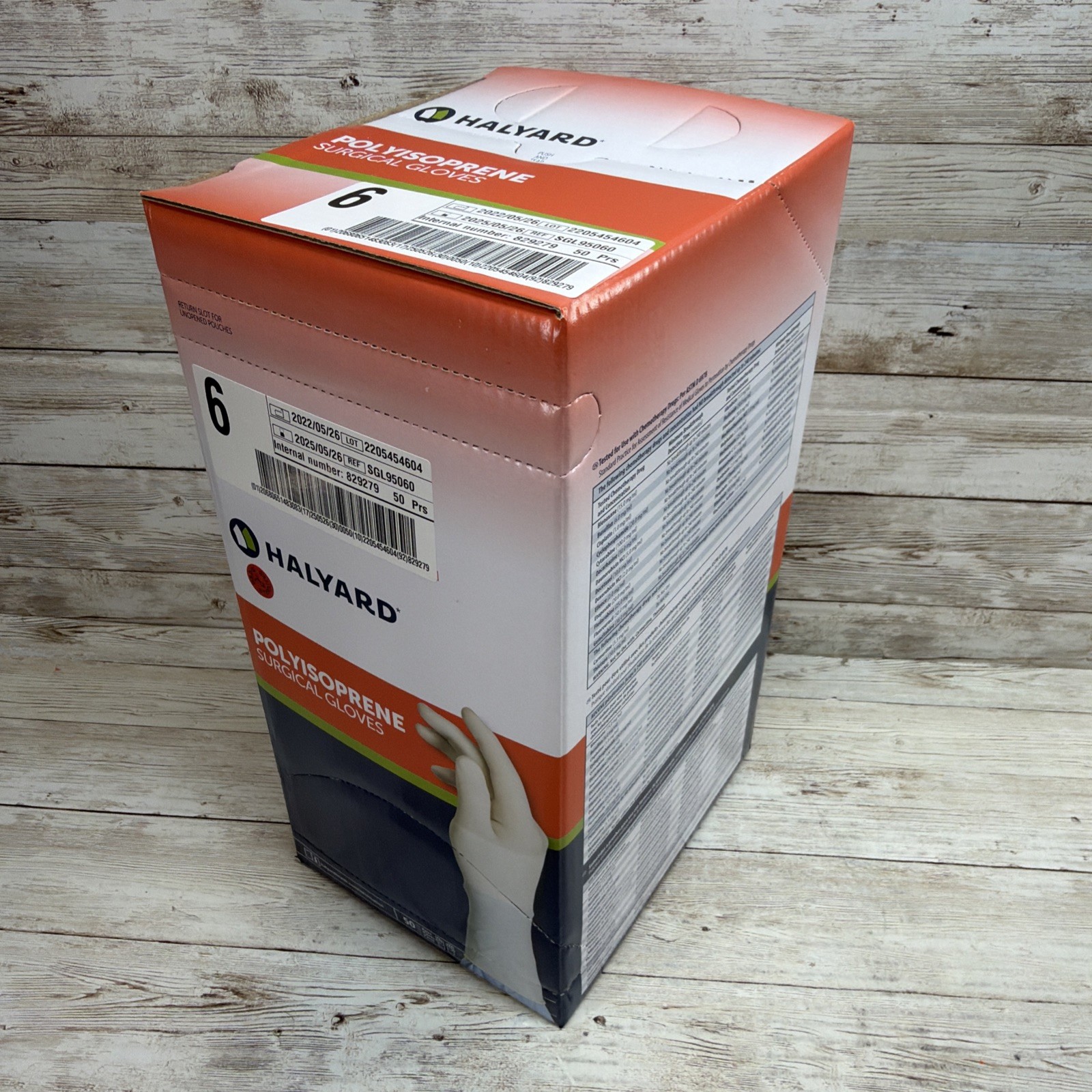 HALYARD Polyisoprene Surgical Gloves *1 CASE 200 Pair* Size: 6 *See Date*5-25