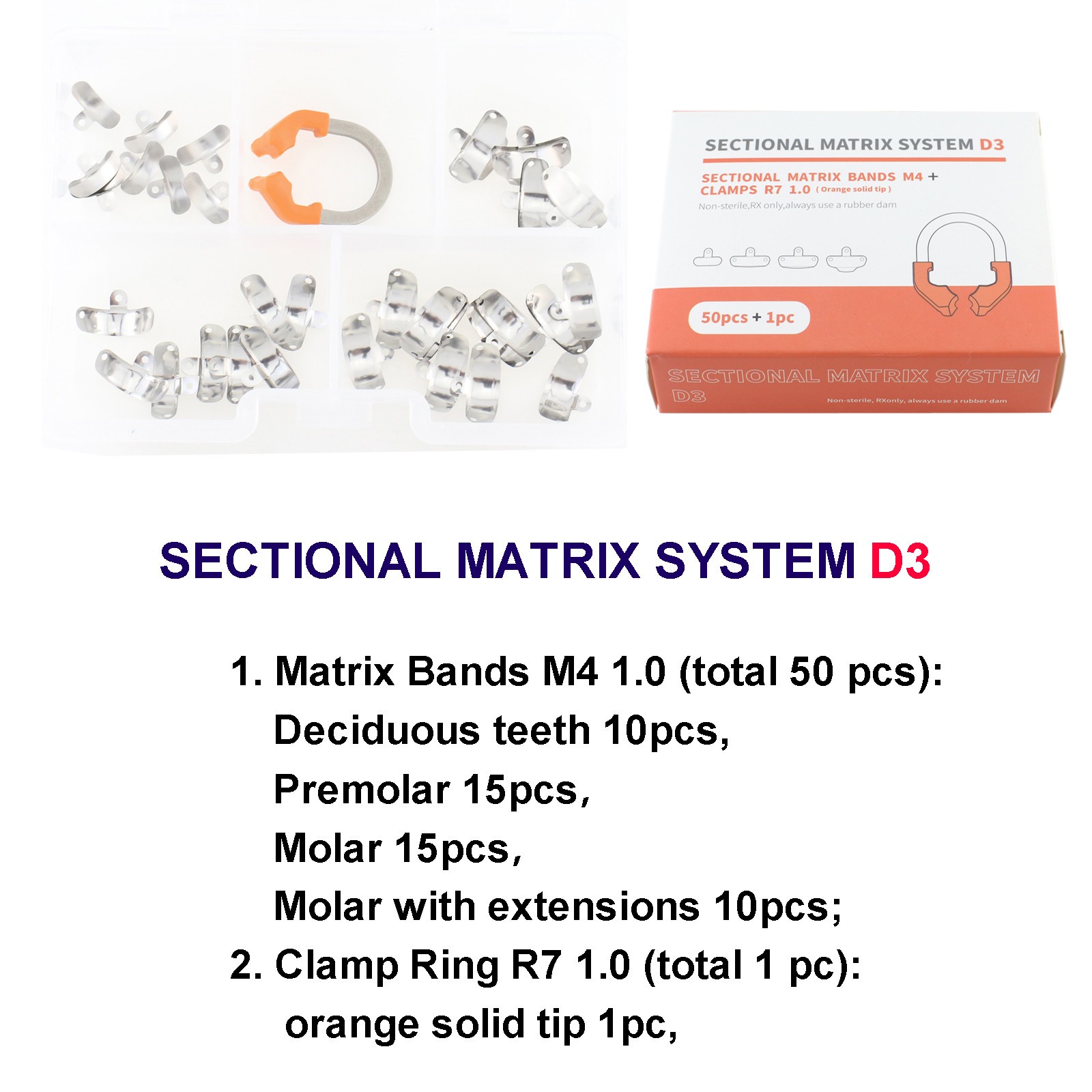 Dental Sectional Matrix Bands System Metal Refill Clamp Rings Garrison Palodent