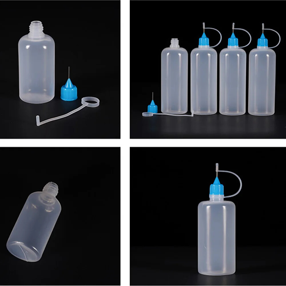 5ml 10ml 15ml 30ml 100ml PE Plastic Squeezable Tip Applicator Bottle Refillable