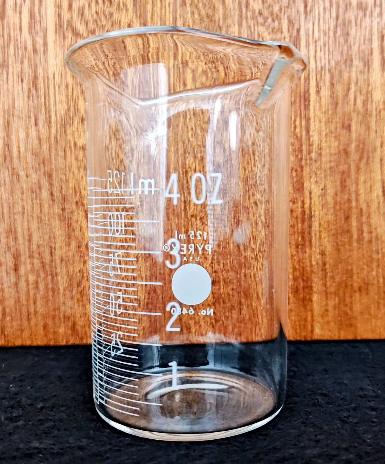 Vintage Pyrex Laboratory Glass Ware 125 ML Dbl Spout – Original Box – Perfect!