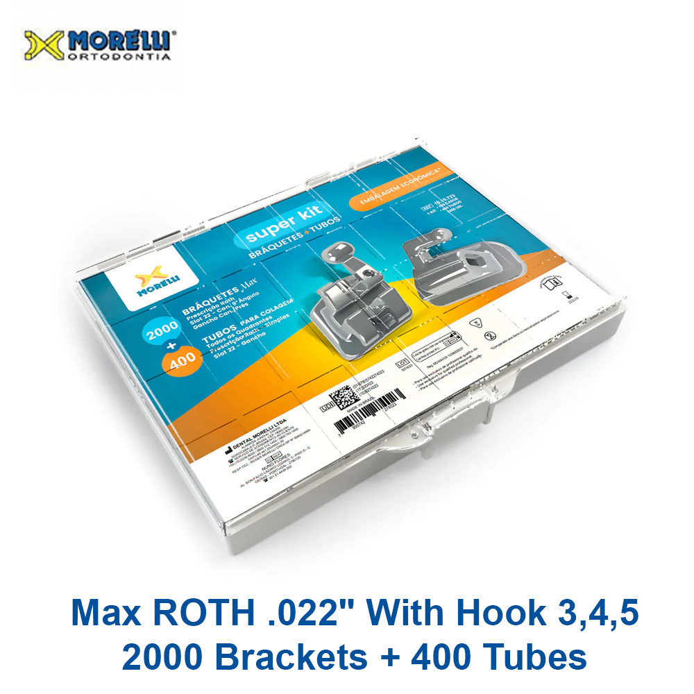 Dental Orthodontic Morelli Max Brackets ROTH .022″ With Hook Stainless Steel