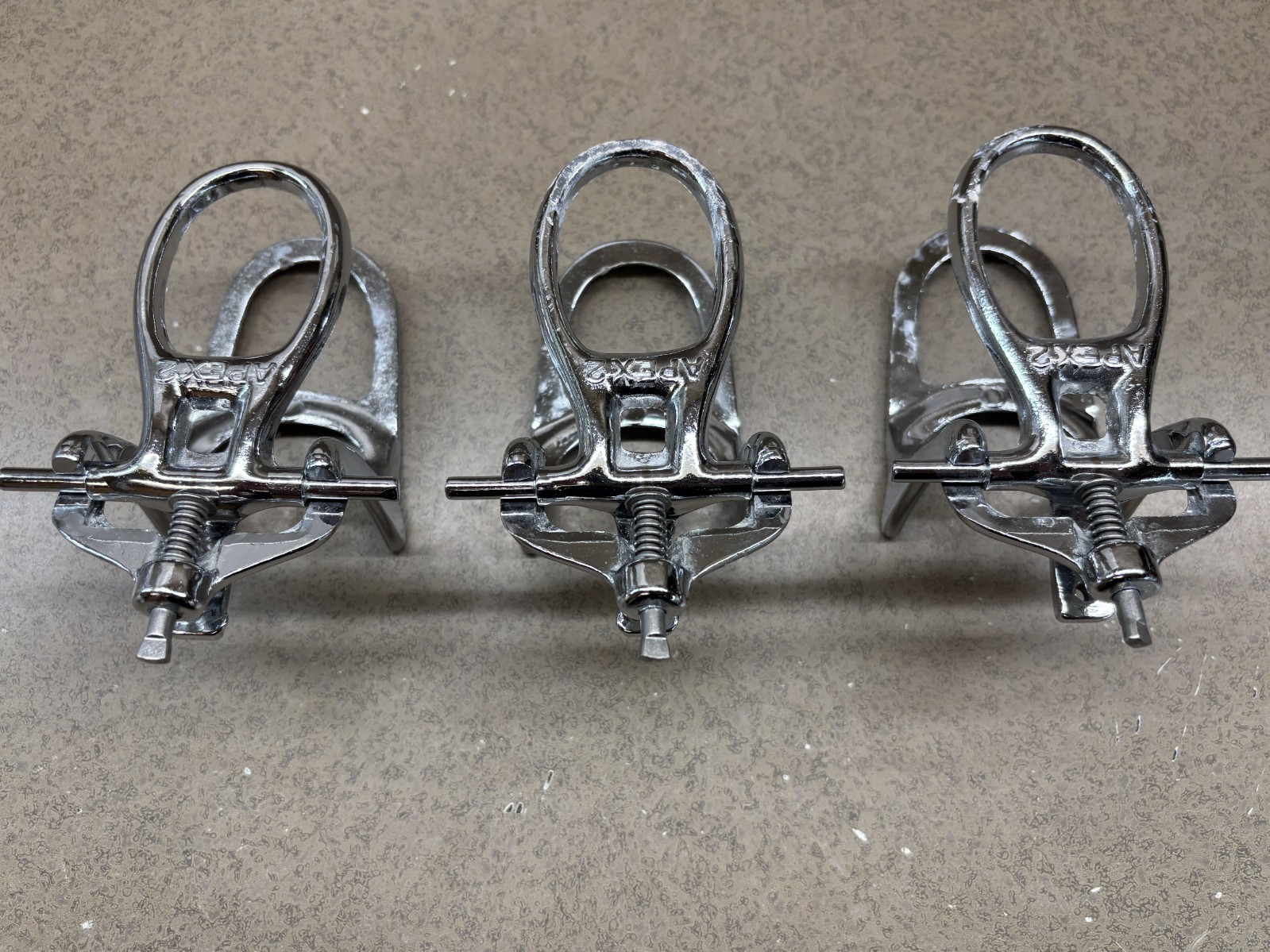 Lot of 3 Apex 2 Dental Articulators Model Mount Occlusion Chrome Adjustable