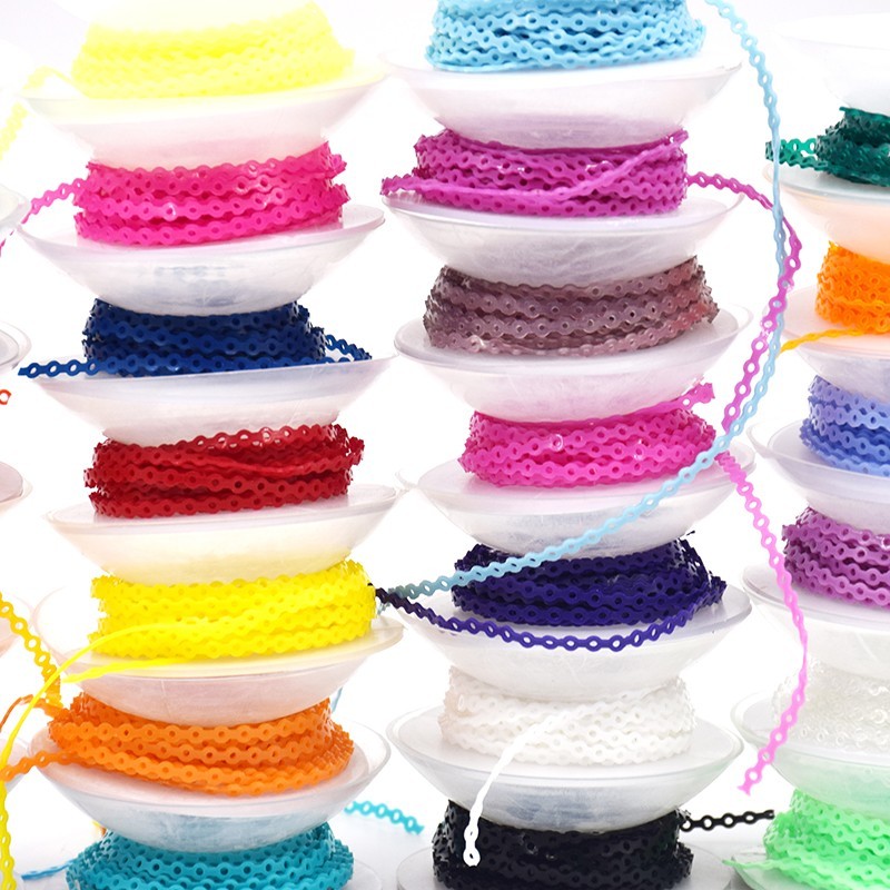 Dental Orthodontic Power Chains Elastic Rubber Braces Bands Short/Long/Close