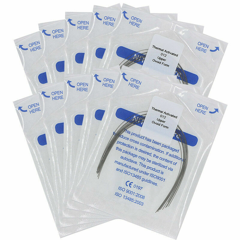 10 Packs Dental Thermal Activated Niti Round Orthodontic Arch wires 012 Upper