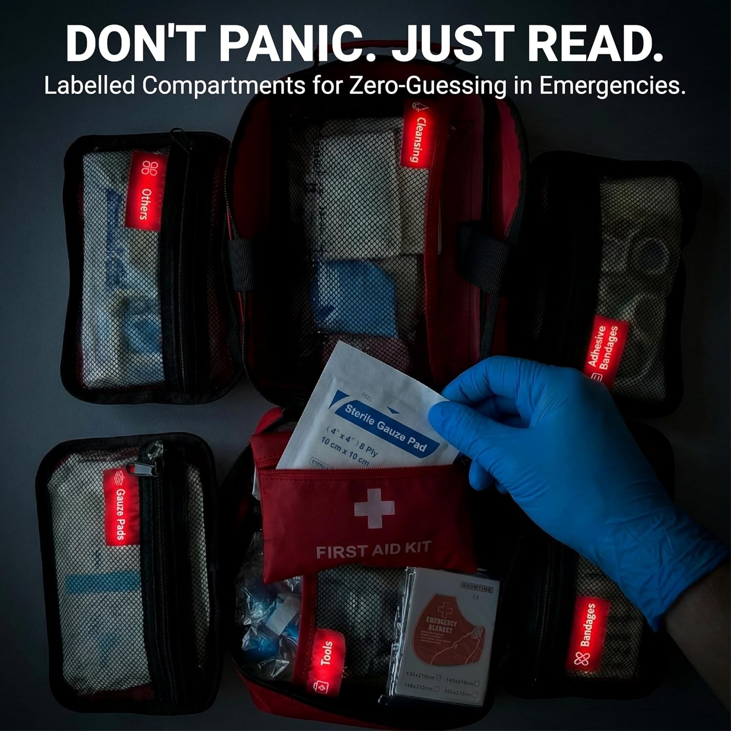 556-Pc Premium First Aid Kit, Trauma Bag for Home, Car, Sports, Work