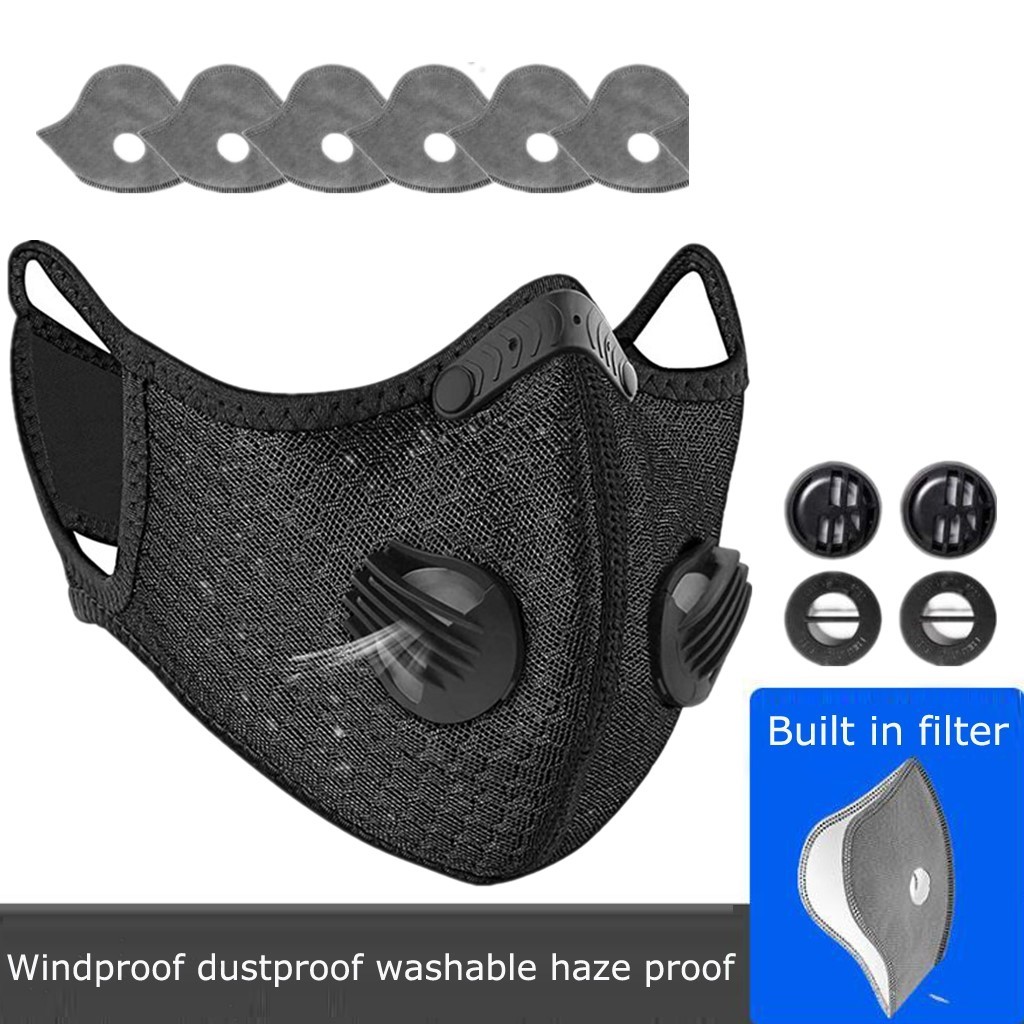Anti Pollution Half Face Mask Respirator W/ Filters Washable Reusable Facepiece