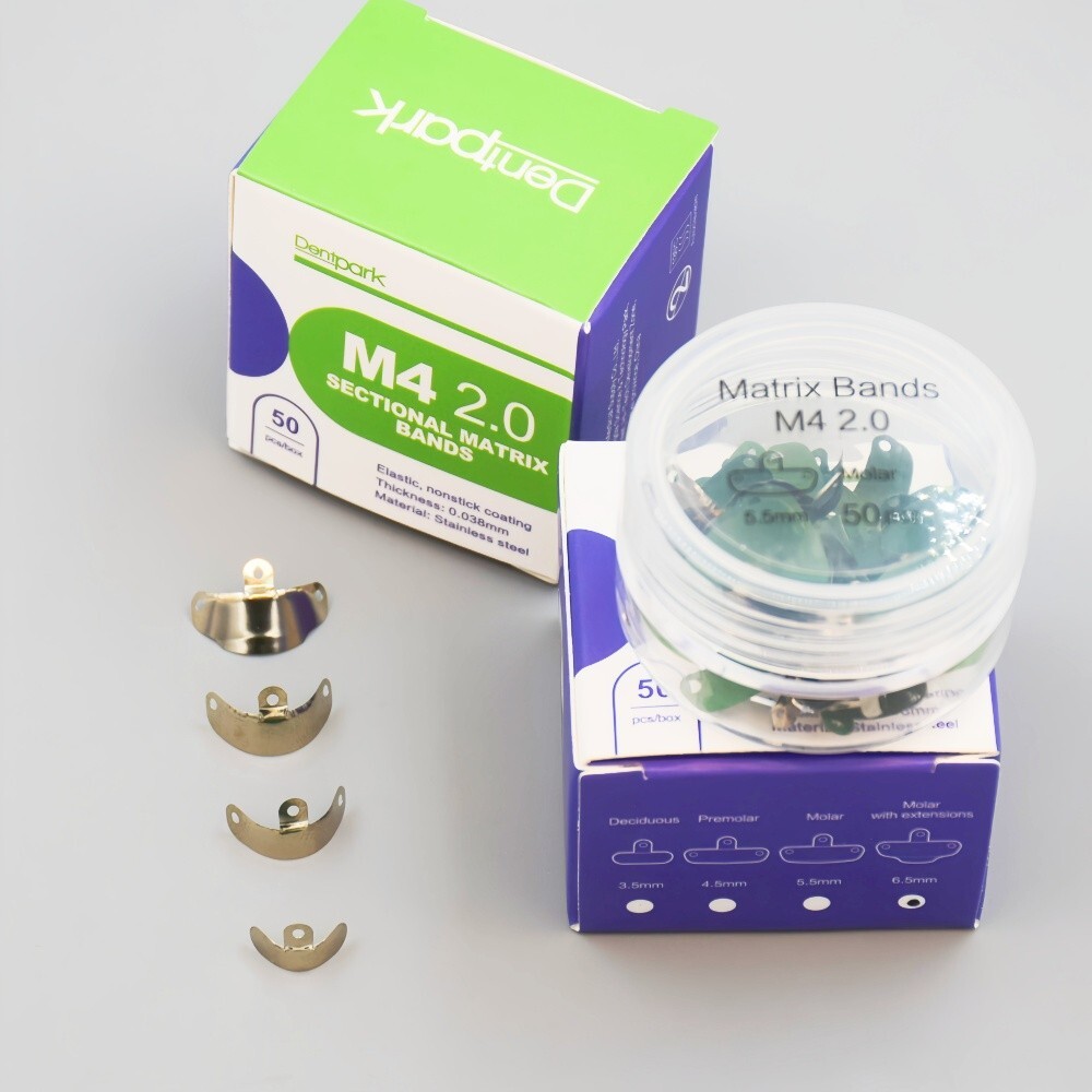 50 Pcs/Box Dental Matrix Bands M4 Sectional Contoured Matrices Palodent V3 Style