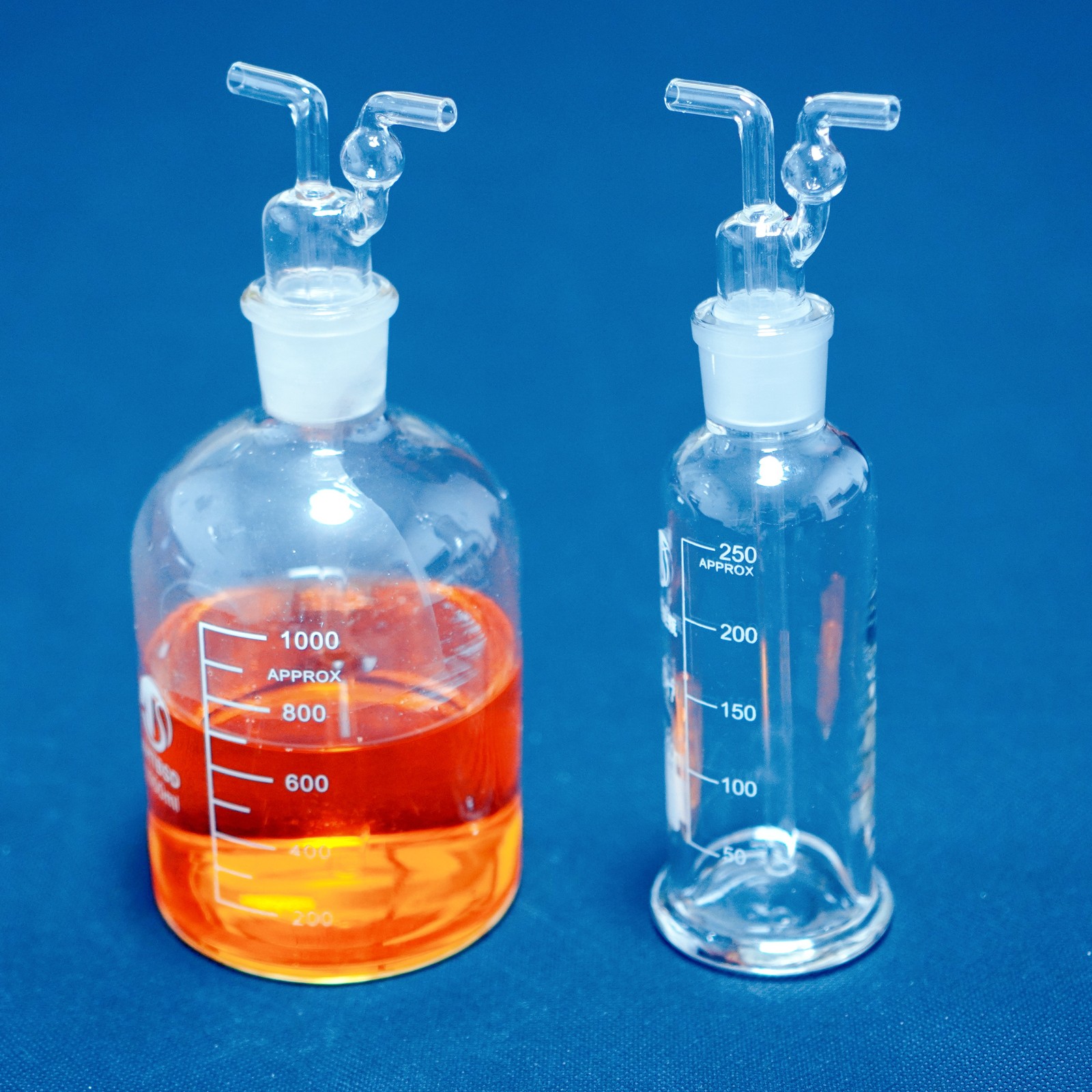Lab glass gas wash bottle washing bottle 1000 ml, 250 ml, 500 ml lab glassware