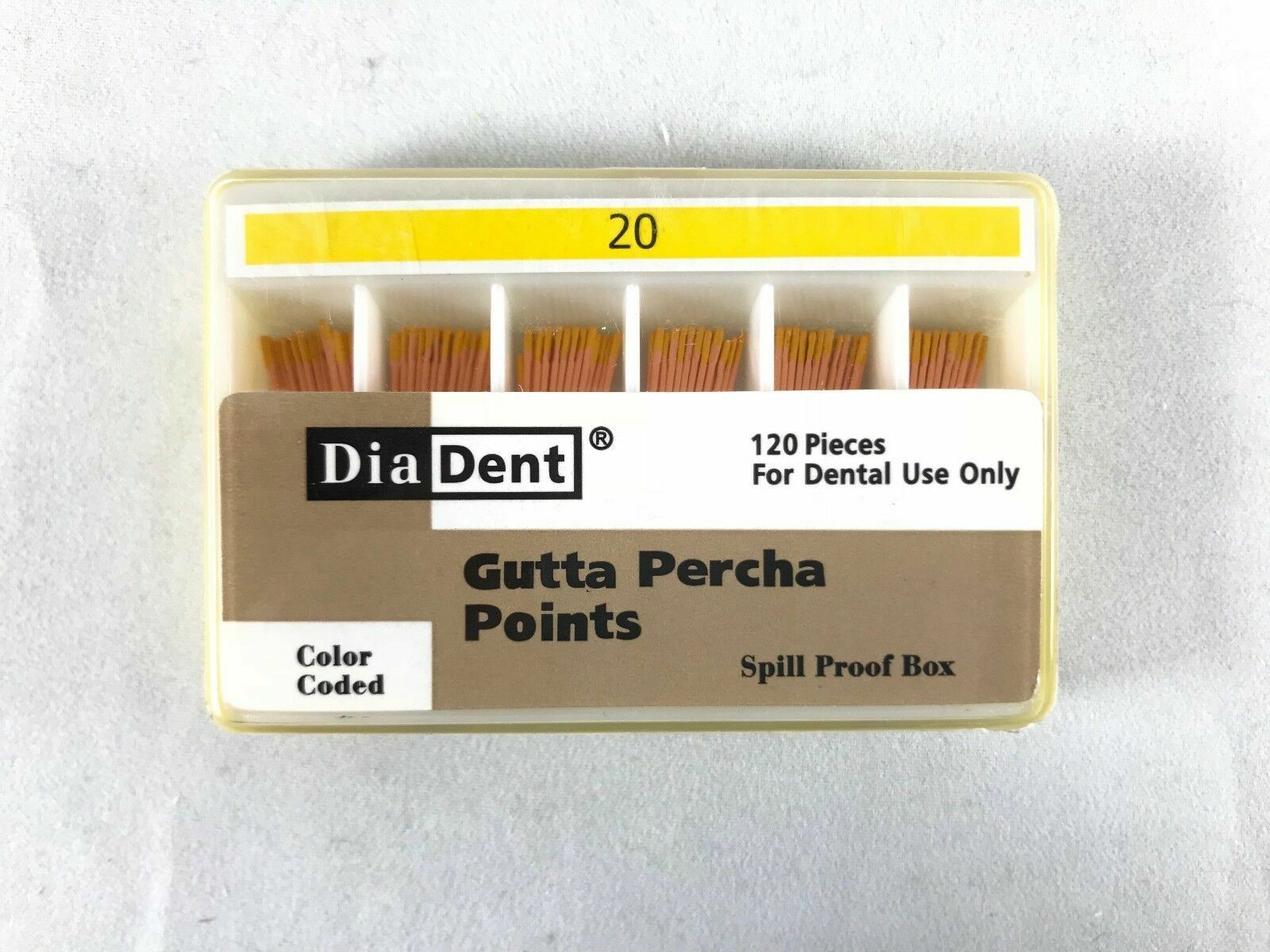DIADENT Gutta Percha Points Endodontics (240 Pieces) All sizes Spill Proof 2 Box
