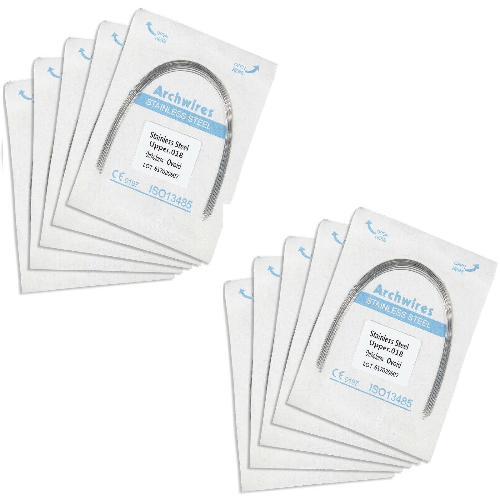 10 Pcs/pack Dental Orthodontic Stainless Steel Round/Rectangular Arch Wire Ovoid