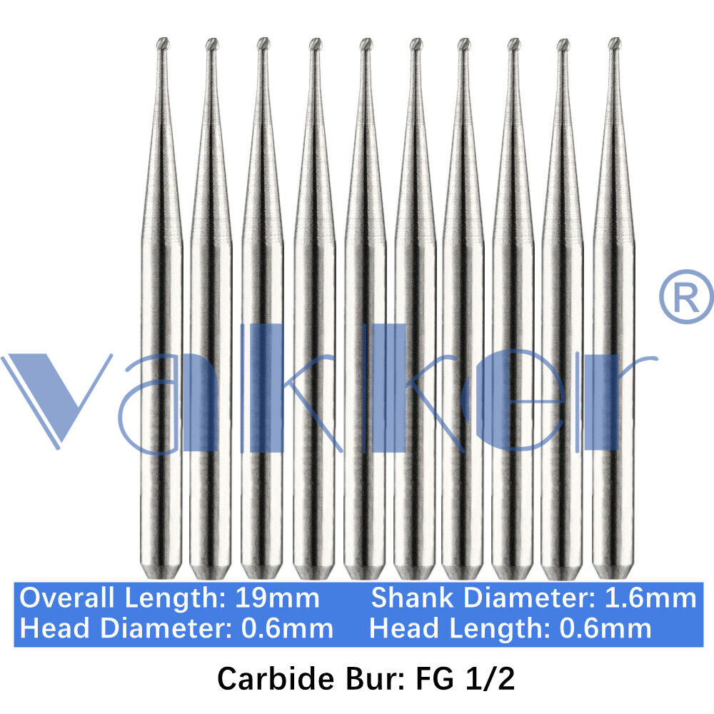 Vakker Dental Tungsten Carbide Burs for High Speed Handpiece FG Friction Grip
