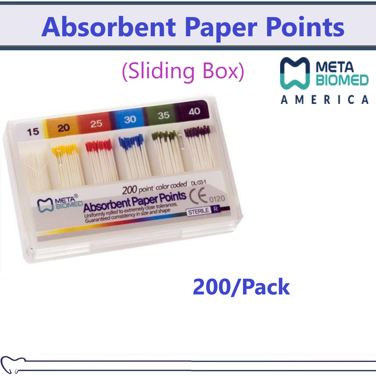 ENDO Absorbent Paper Points Taper .04 or .06, All Sizes #15 20 25 35 40 45 50 55