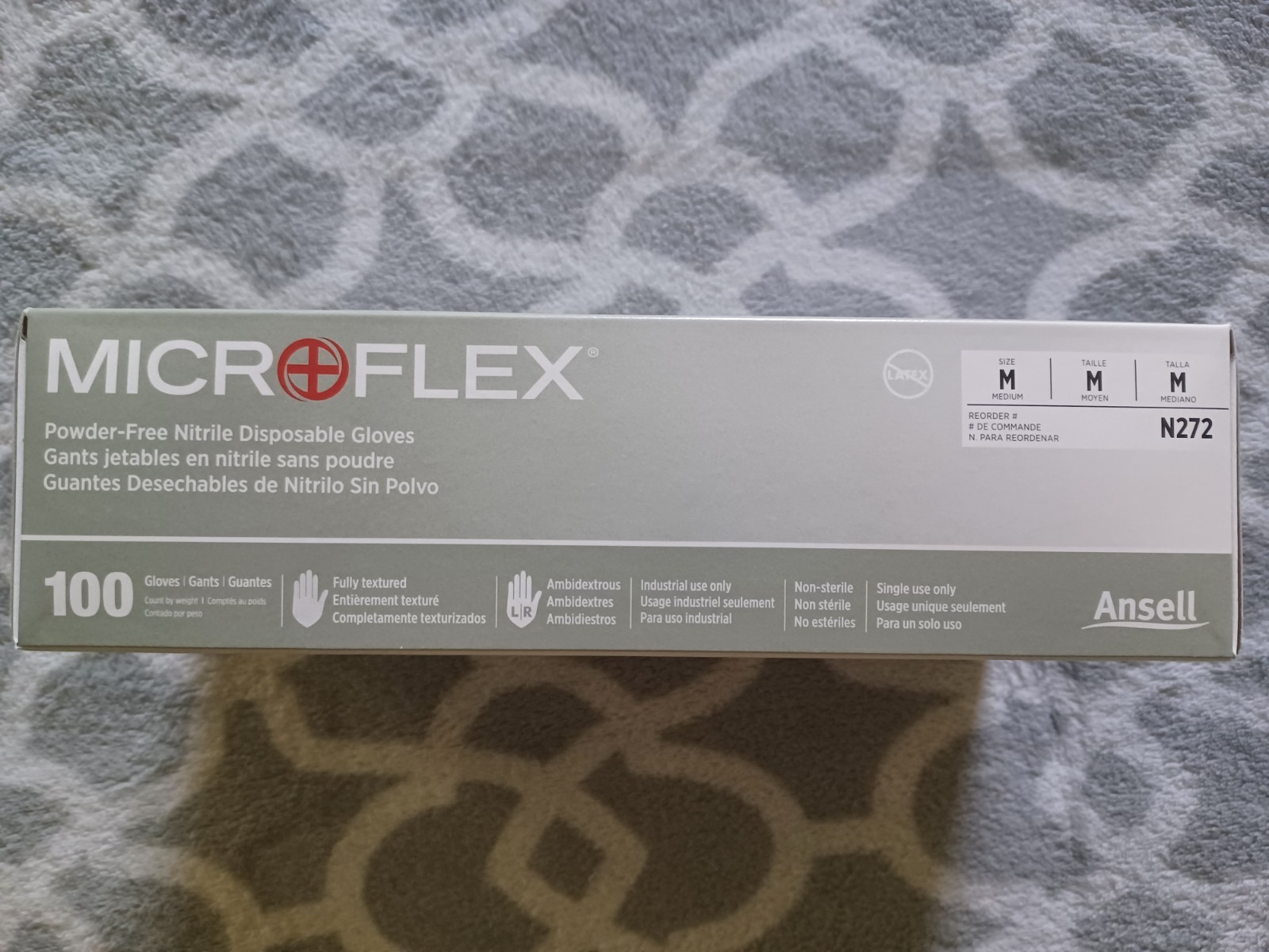 Microflex N272: Box of 100 Medium Cobalt General Purpose/Powder Free Nitrile
