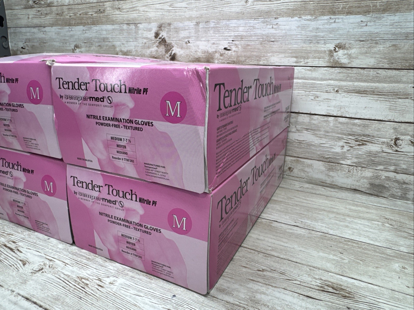TenderTouch Nitrile Exam Gloves, Textured *4 DENTED Boxes* TTNF203, Size: Medium