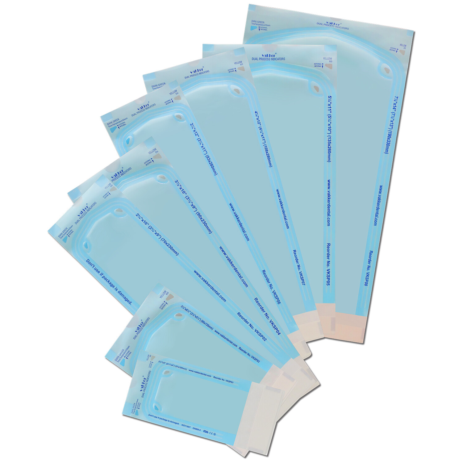200pc 2.25″ x 5″ Self-Sealing Dental Sterilization Pouch Sterilizer Bag