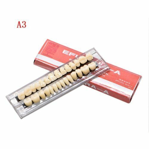 28 Pcs/Set Dental Denture Acrylic Resin Full Teeth Upper Lower Shade 23# A2/A3