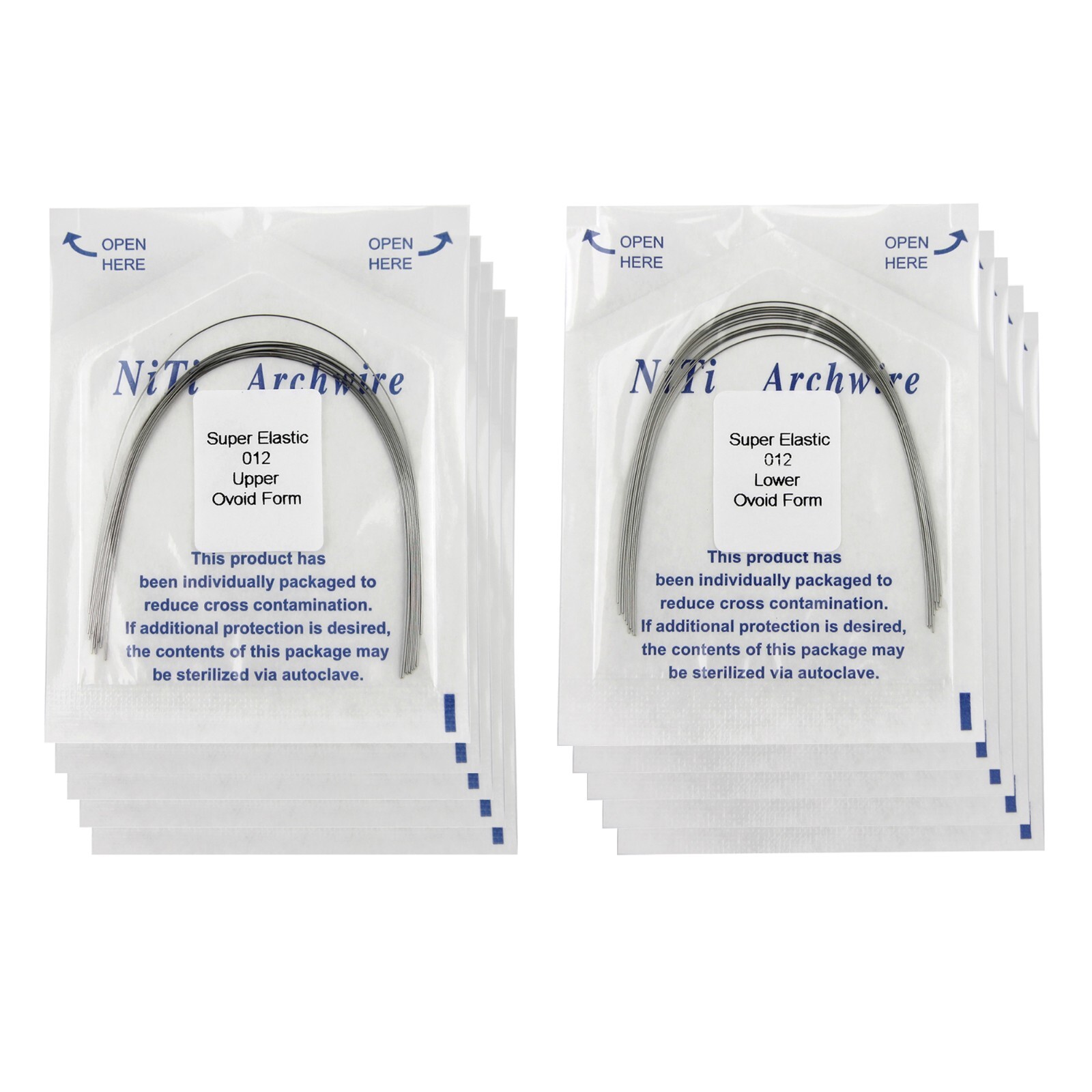 100PCS NiTi Orthodontic Archwires Round Square Ovoid Form for Dental Braces U L