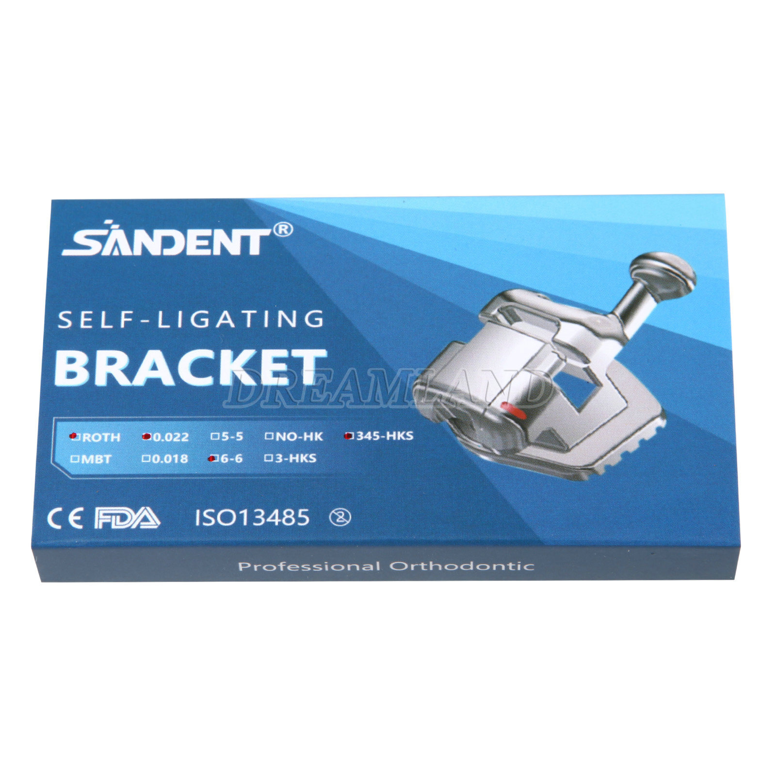 SANDENT Dental Metal Self-Ligating Brackets Braces Mini Roth.022 Hooks 345