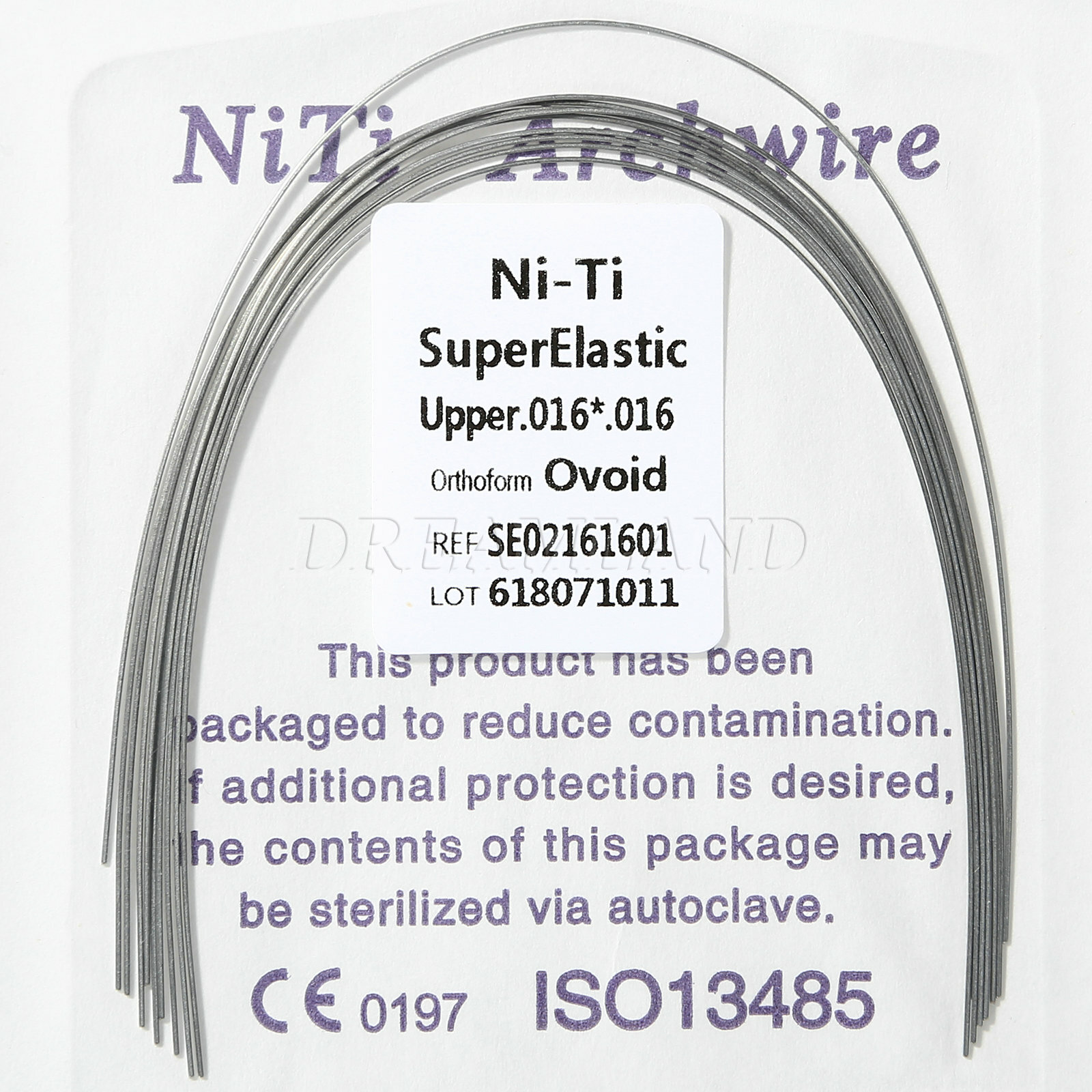 10 Packs Dental Super Elastic Niti Rectangular Arch Wire Ovoid Form 16*16 Upper
