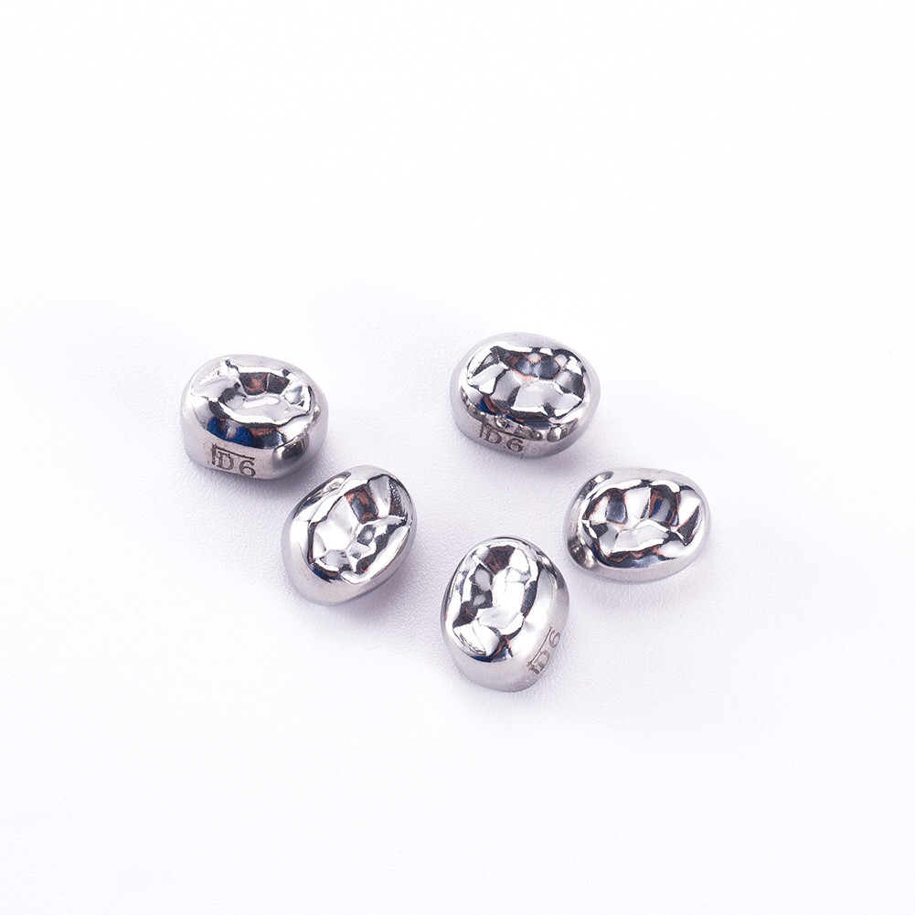 5pcs Dental Kid Crown Stainless Steel Primary Crown D Premolar/E Molar DLR5 DLR4