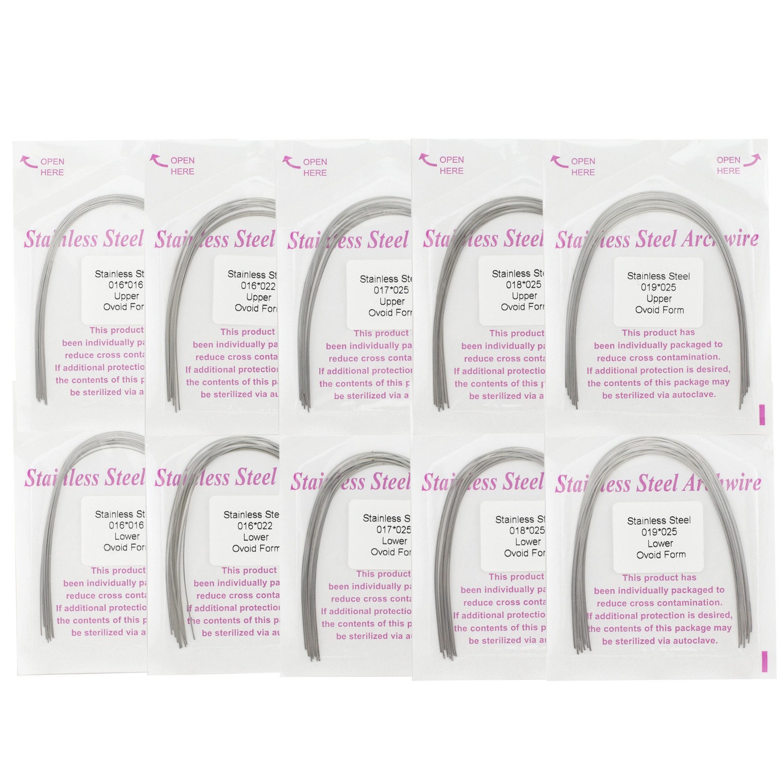 Dental Orthodontic Stainless Steel Arch Wire Rectangular Archwire Ovoid Natural