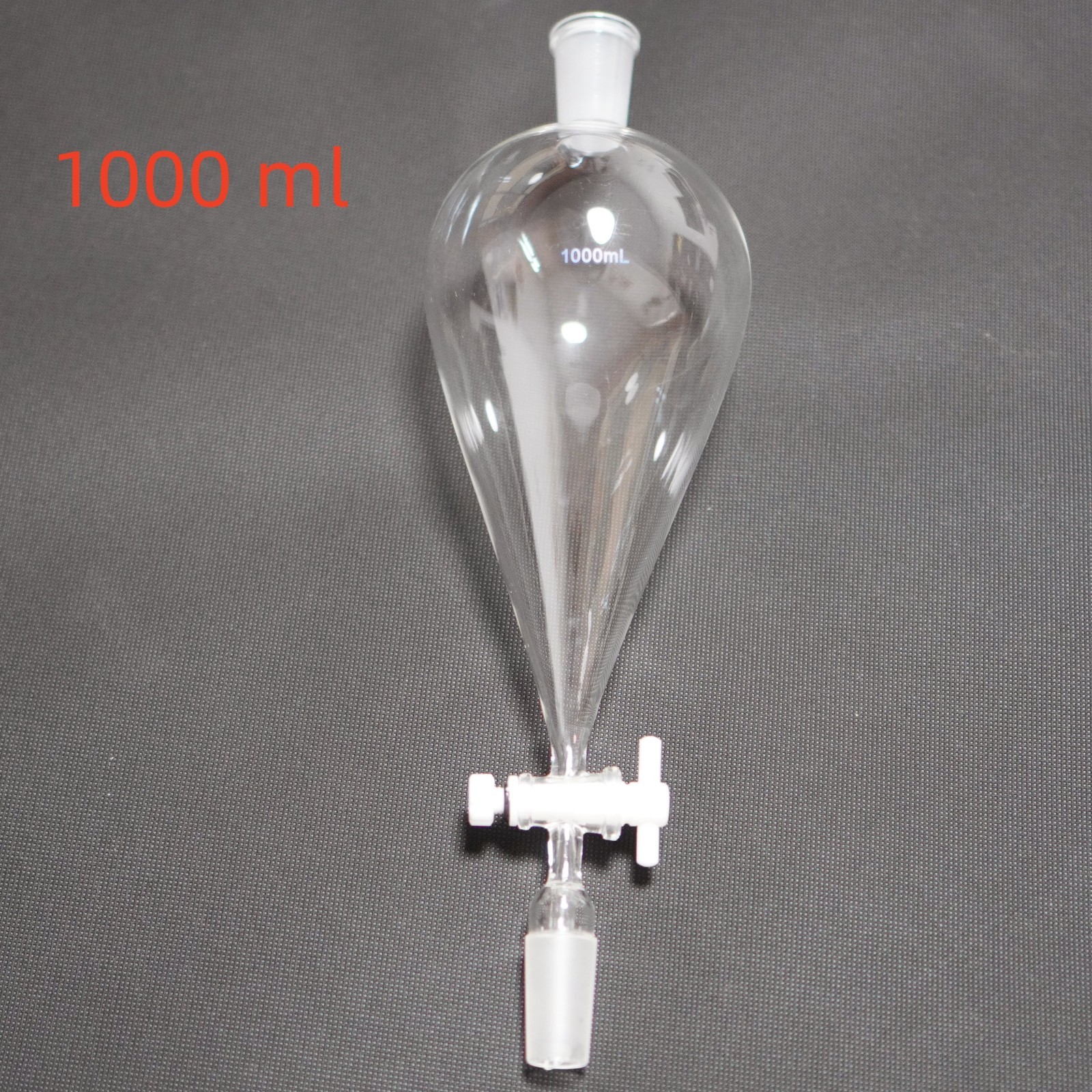 Lab glass separatory funnel 250 ml-5000 ml, telfon stopcock glass separator