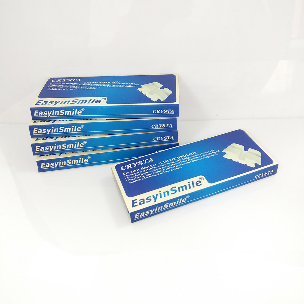 5Packs Dental Orthodontic MINI Ceramic Brackets Roth 022 3.4.5 Hook EASYINSMILE