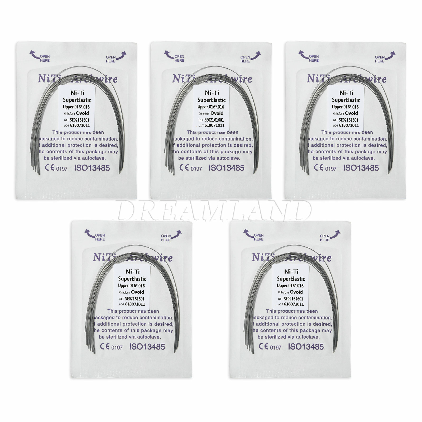 10 Packs Dental Super Elastic Niti Rectangular Arch Wire Ovoid Form 16*16 Upper