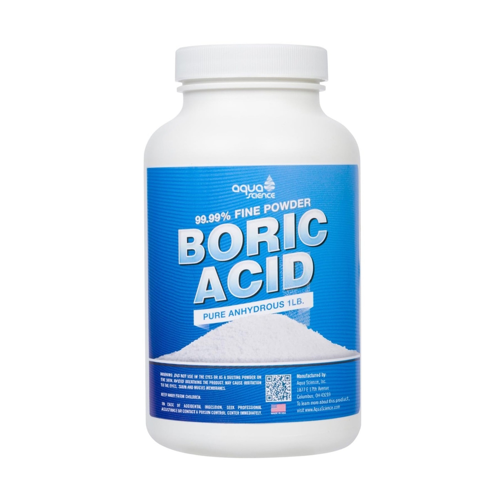 Aqua Science Boric Acid Powder – 1lb, 99.9% Industrial-Grade Strength Fine Po…