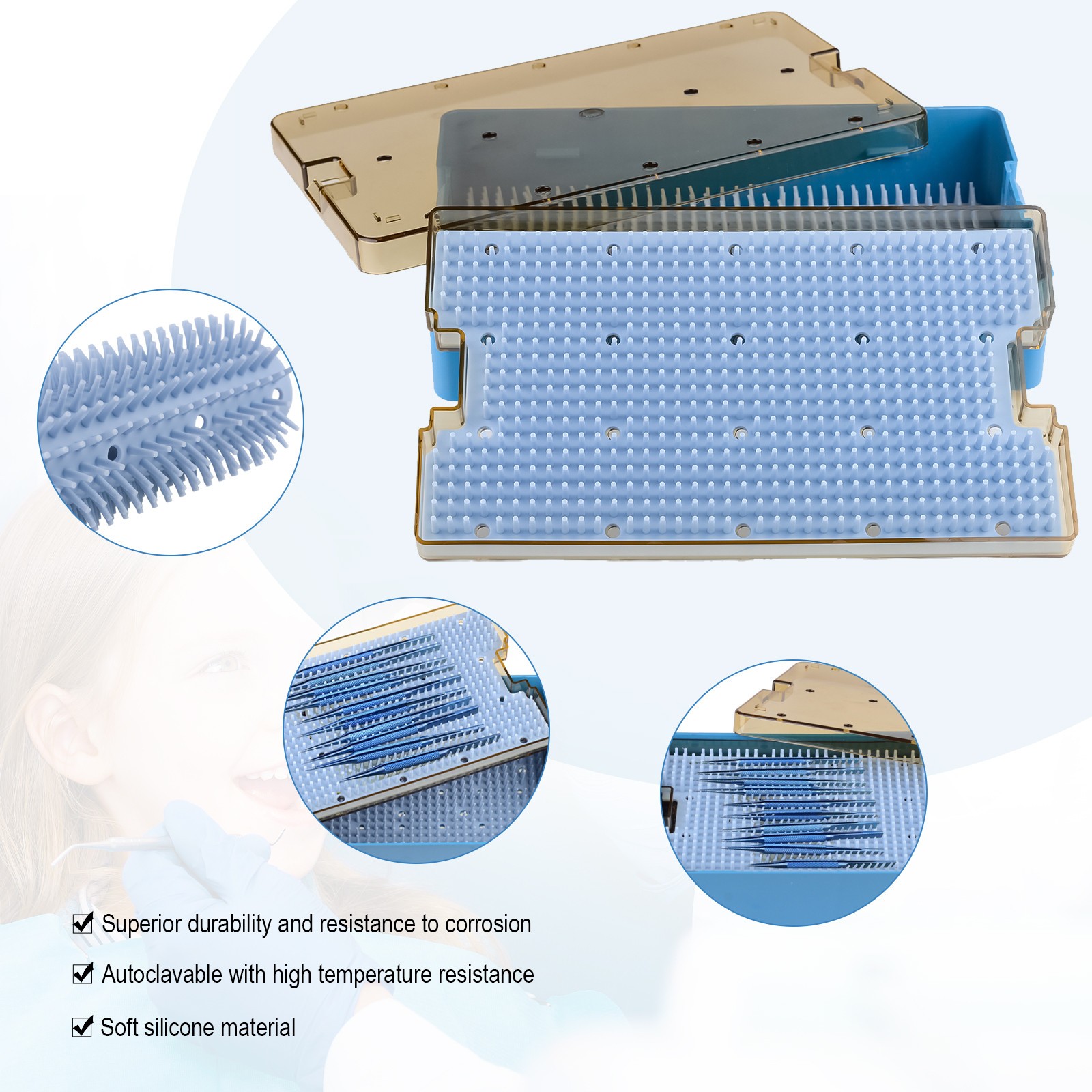 Double-layer Large Autoclavable Sterilization Case Tray Disinfection Box USSTOCK