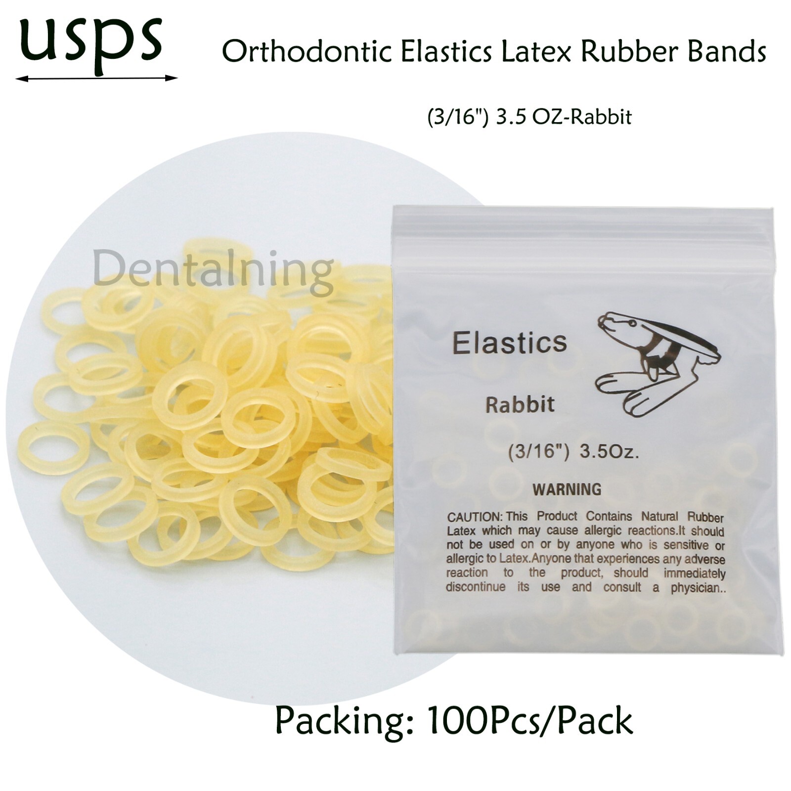 1000Pcs US Dental Orthodontic Rubber Bands Ortho Elastics Latex Braces 3.5 OZ