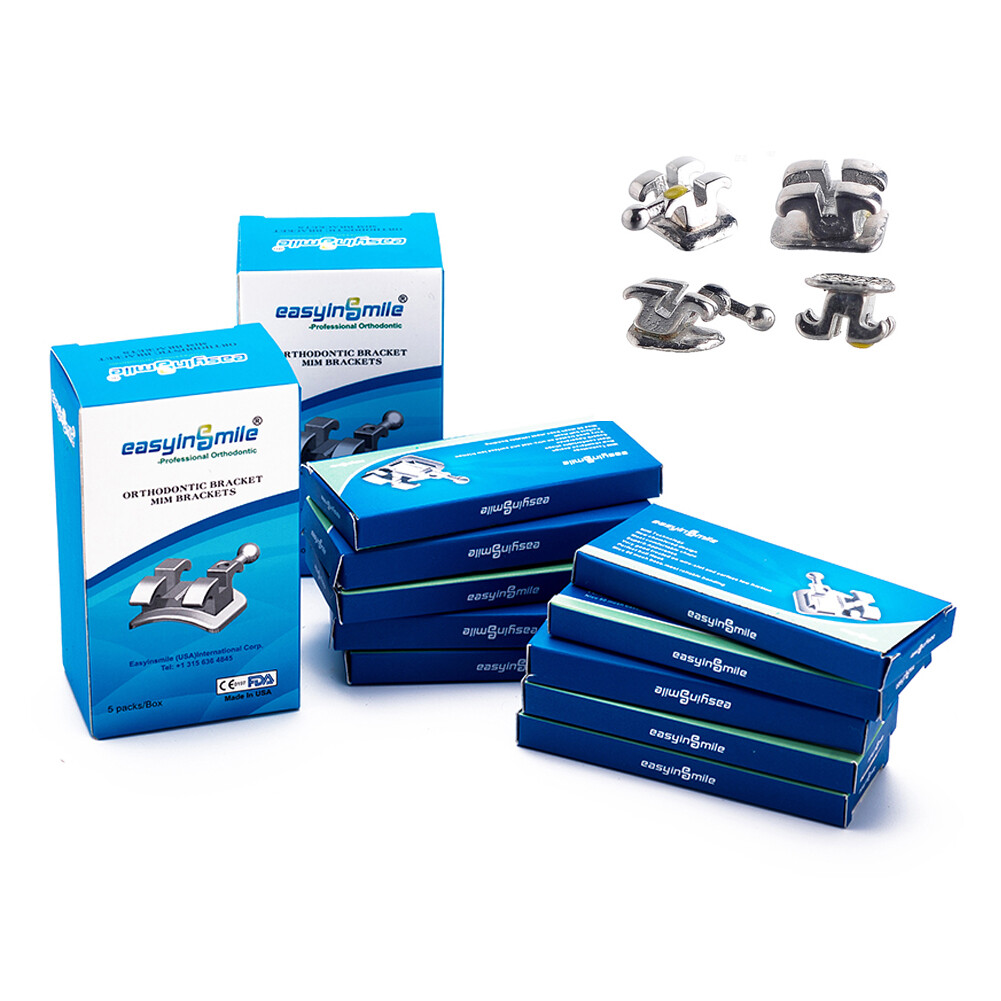 5/100Pk Dental Metal Brackets Orthodontic Mini Braces ROTH/MBT 022/018 Mesh Base
