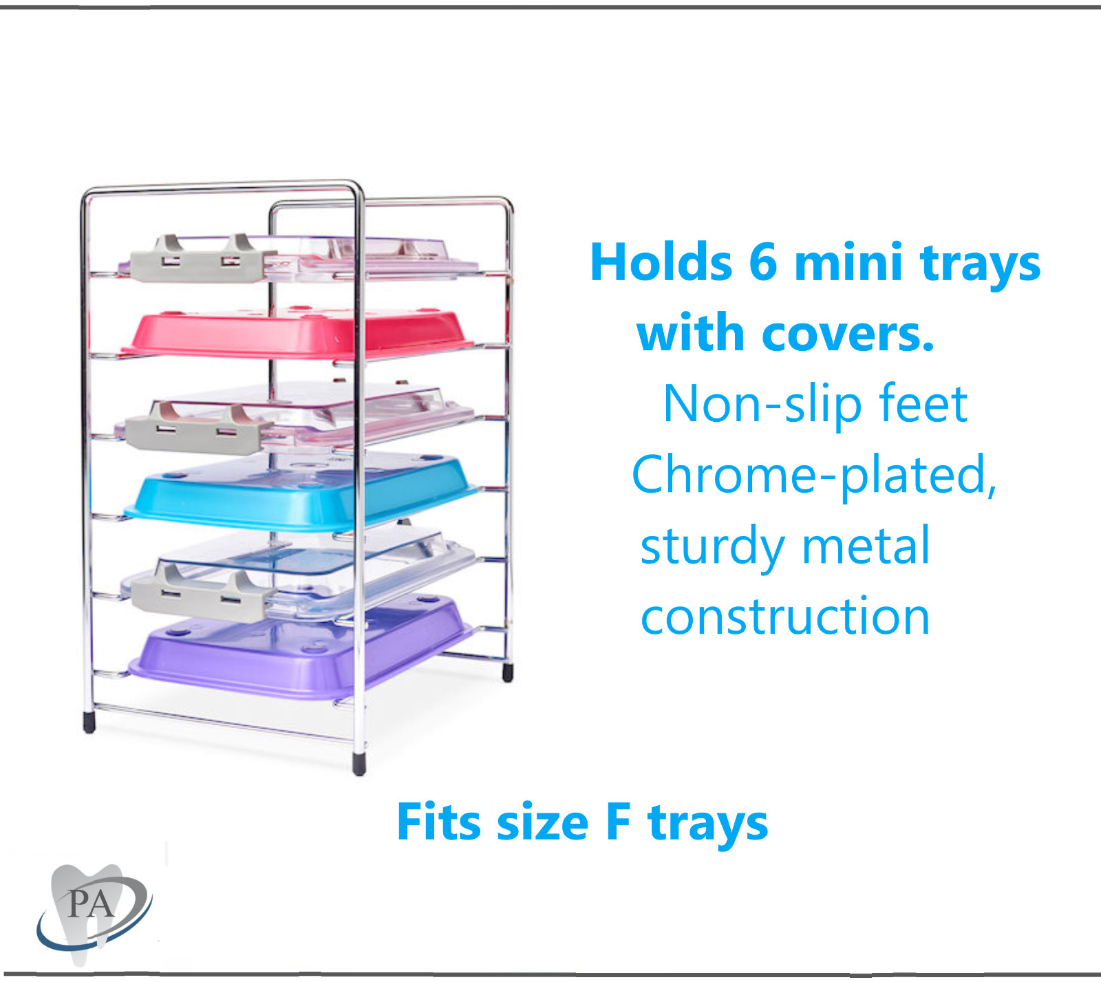 Dental Medical Chrome Steel Instrument Tray Rack for Size F” Mini Tray Rack Lids