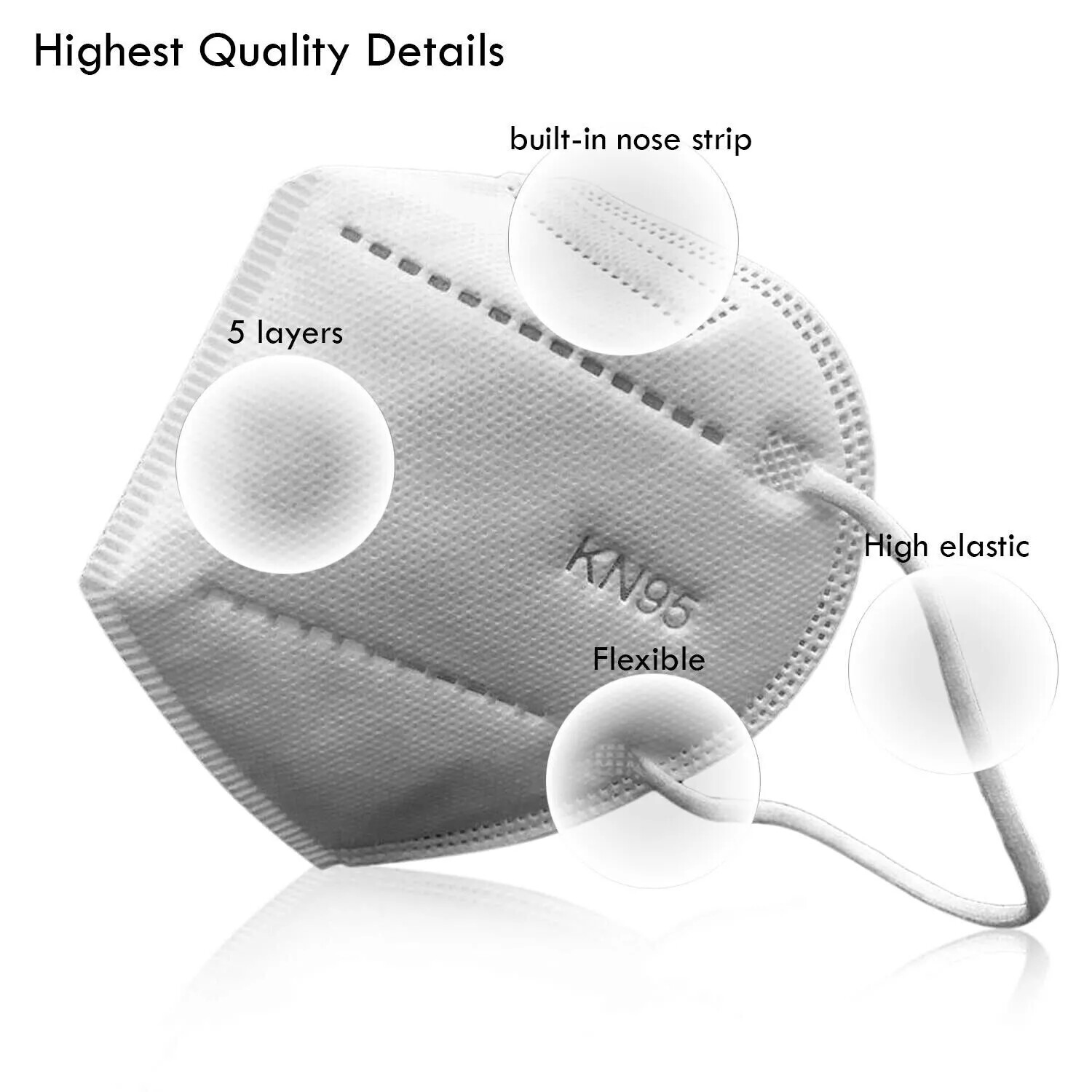 KN95 Black KN95 Disposable Face Mask 5 Layer