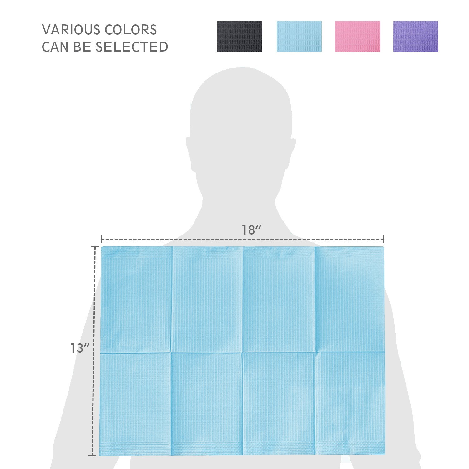 Blue Disposable Dental Bibs 3-Ply Medical Tattoo Towel 13″x18″-Up to 2000