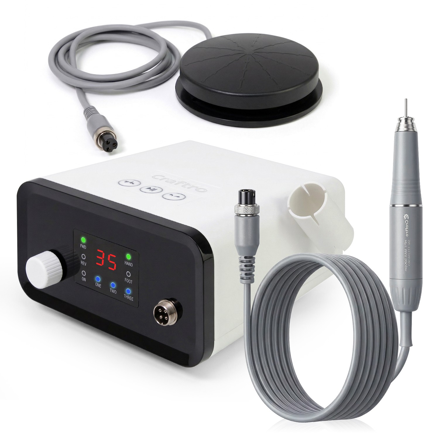 Craftro VK-MM2 Dental Lab Desktop Micromotor w/ Cord Polishing Handpiece 50K RPM