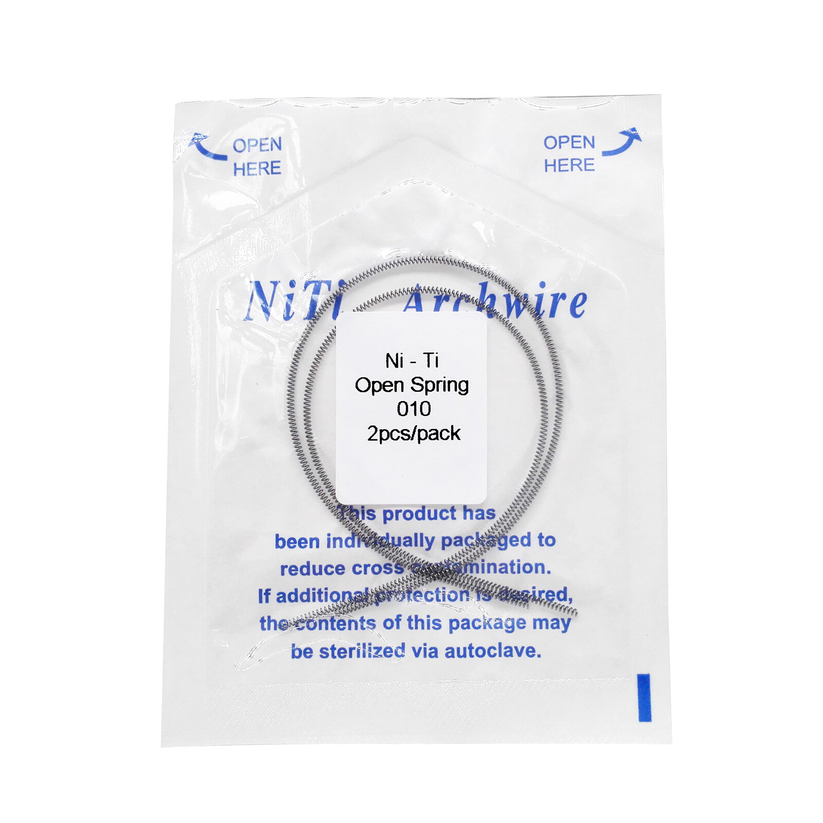 Dental Orthodontic Niti Open Coil Spring Arch Wires 010 012 180mm 2pcs/bag