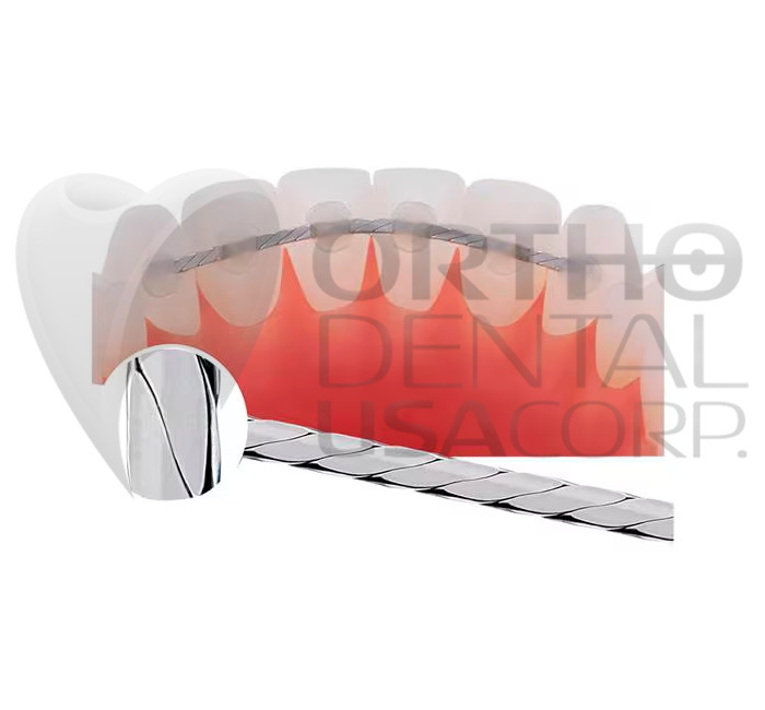 Orthodontic FLAT Lingual RETAINER Titanium braid wire Nickel free or stainless s