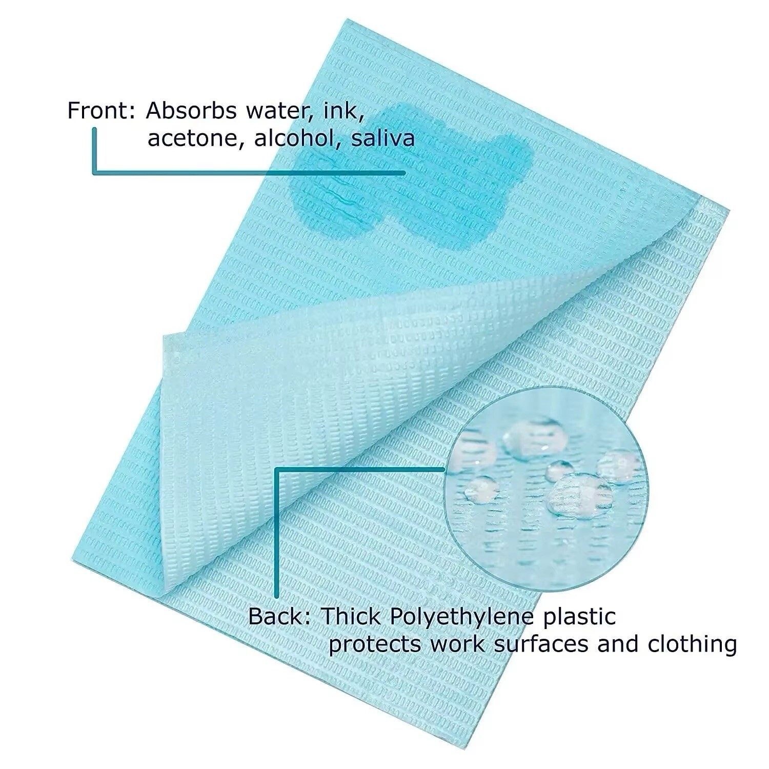 2+1 Ply Dental Medical Tattoo Towel 13″x18″ Blue Dental Patient Bibs 500PK
