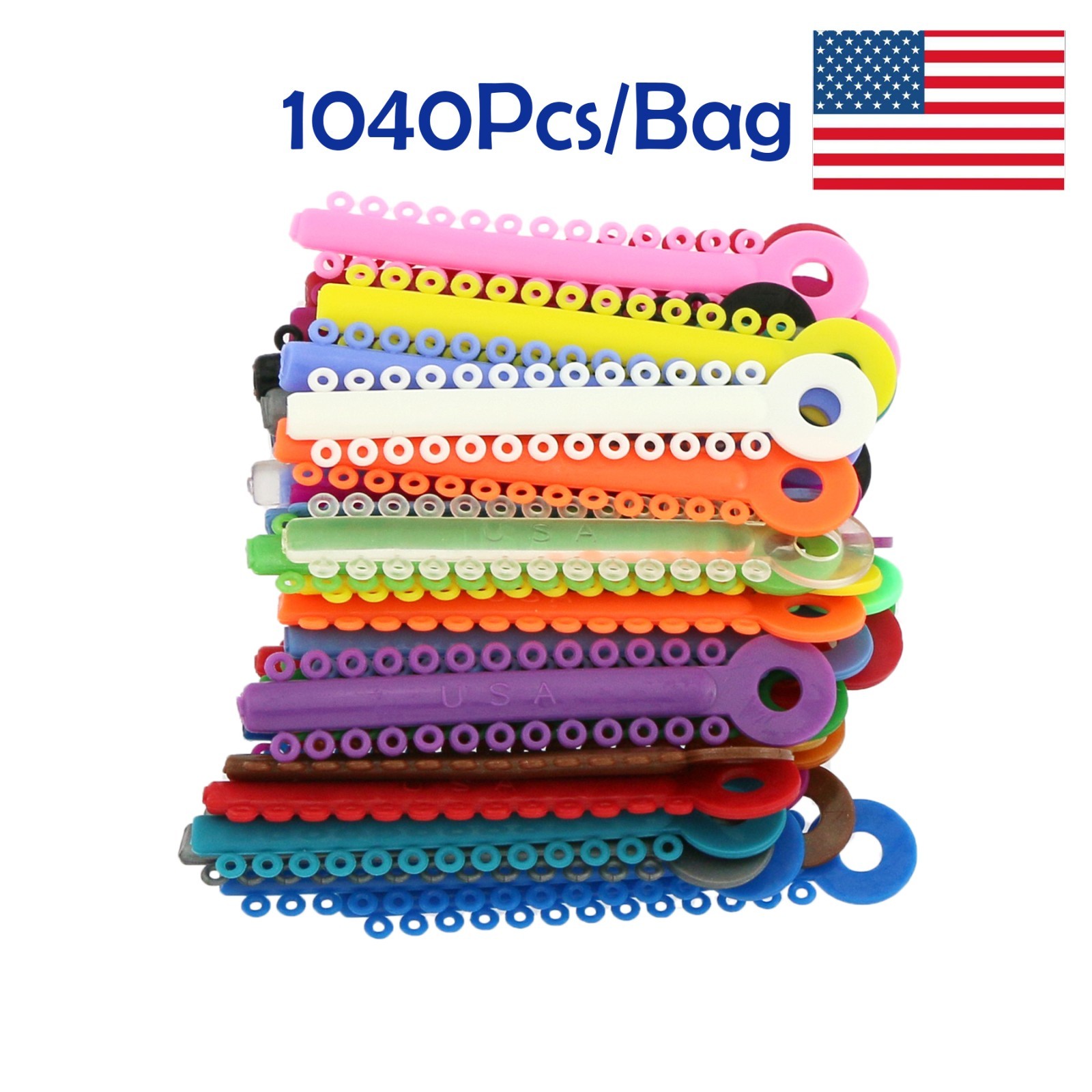 USA 1040Pcs/Bag Dental Orthodontic Ligature Ties Brackets Elastic Rubber Bands